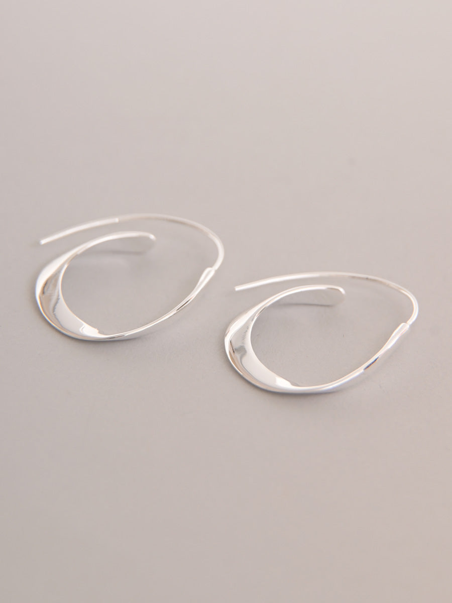 Sterling Silver Organic Curve Hoop Earrings - Forgotten Tribes