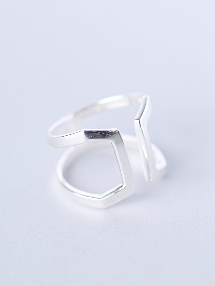 Sterling Silver Square Shape Wrap Ring - Forgotten Tribes