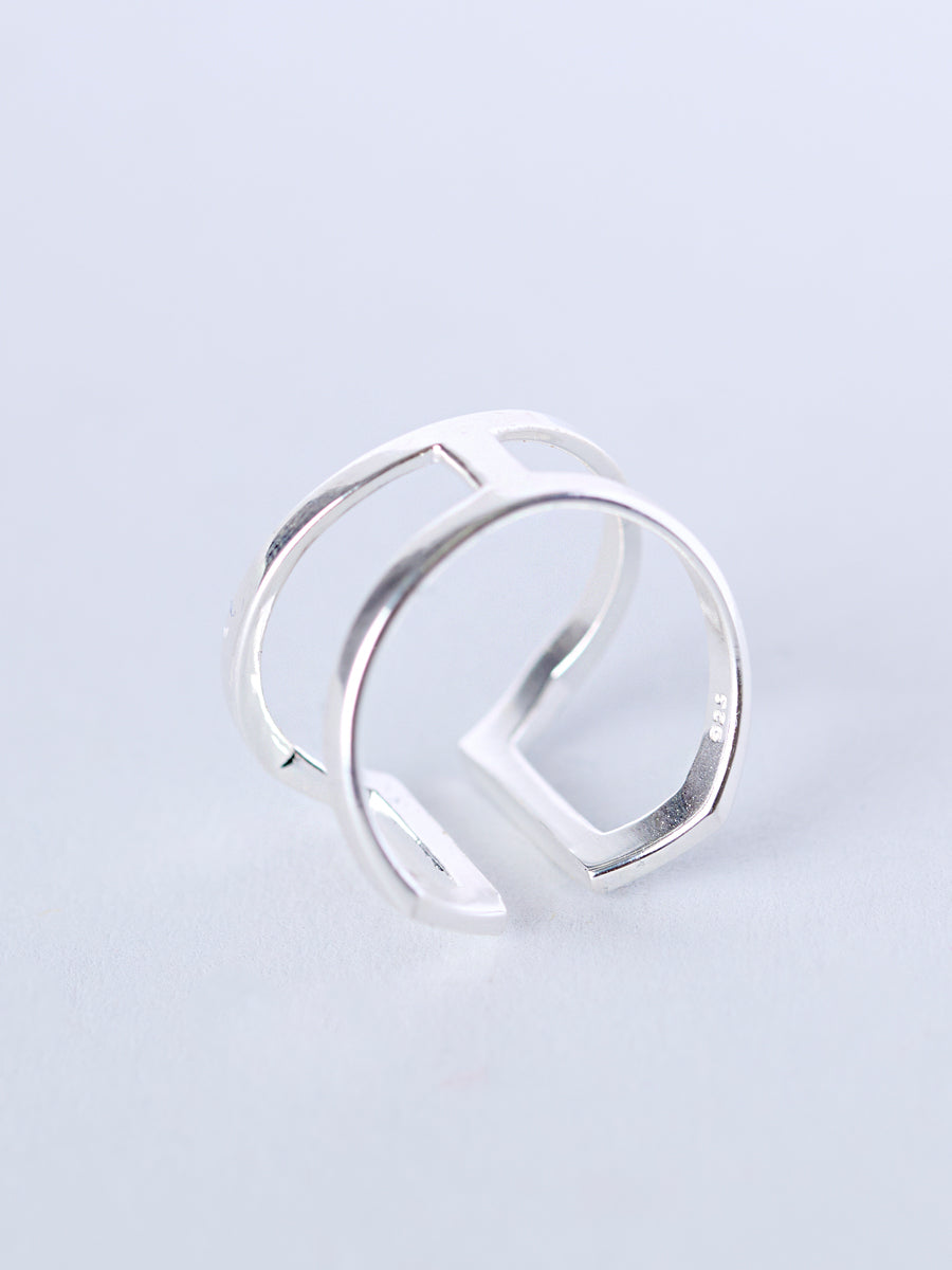 Sterling Silver Square Shape Wrap Ring - Forgotten Tribes