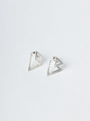 Sterling Silver Duo Triangle Stud Earrings - Forgotten Tribes