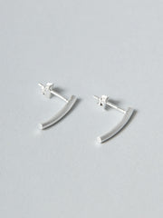Sterling Silver Curved Column Stud Earrings - Forgotten Tribes
