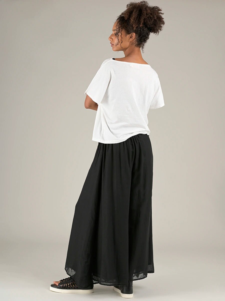 Fine Cotton Muslin Wide Leg Trousers - Forgotten Tribes