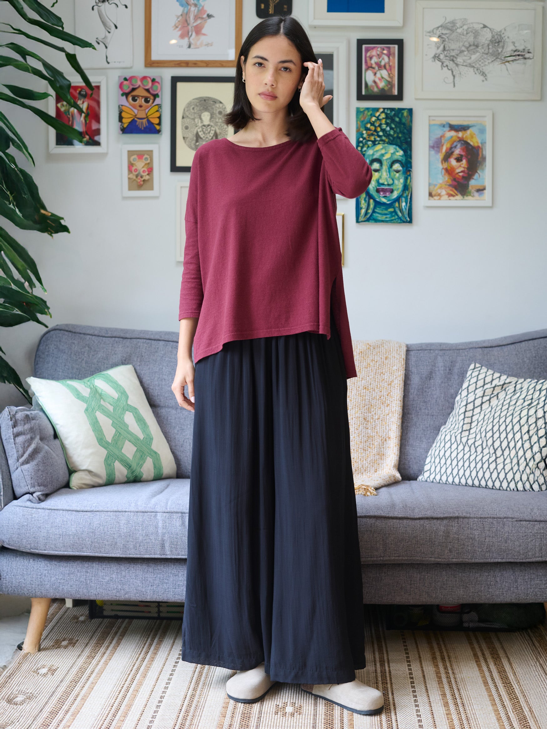 Nicobar - Fine Cotton Batiste Wide Leg Trousers