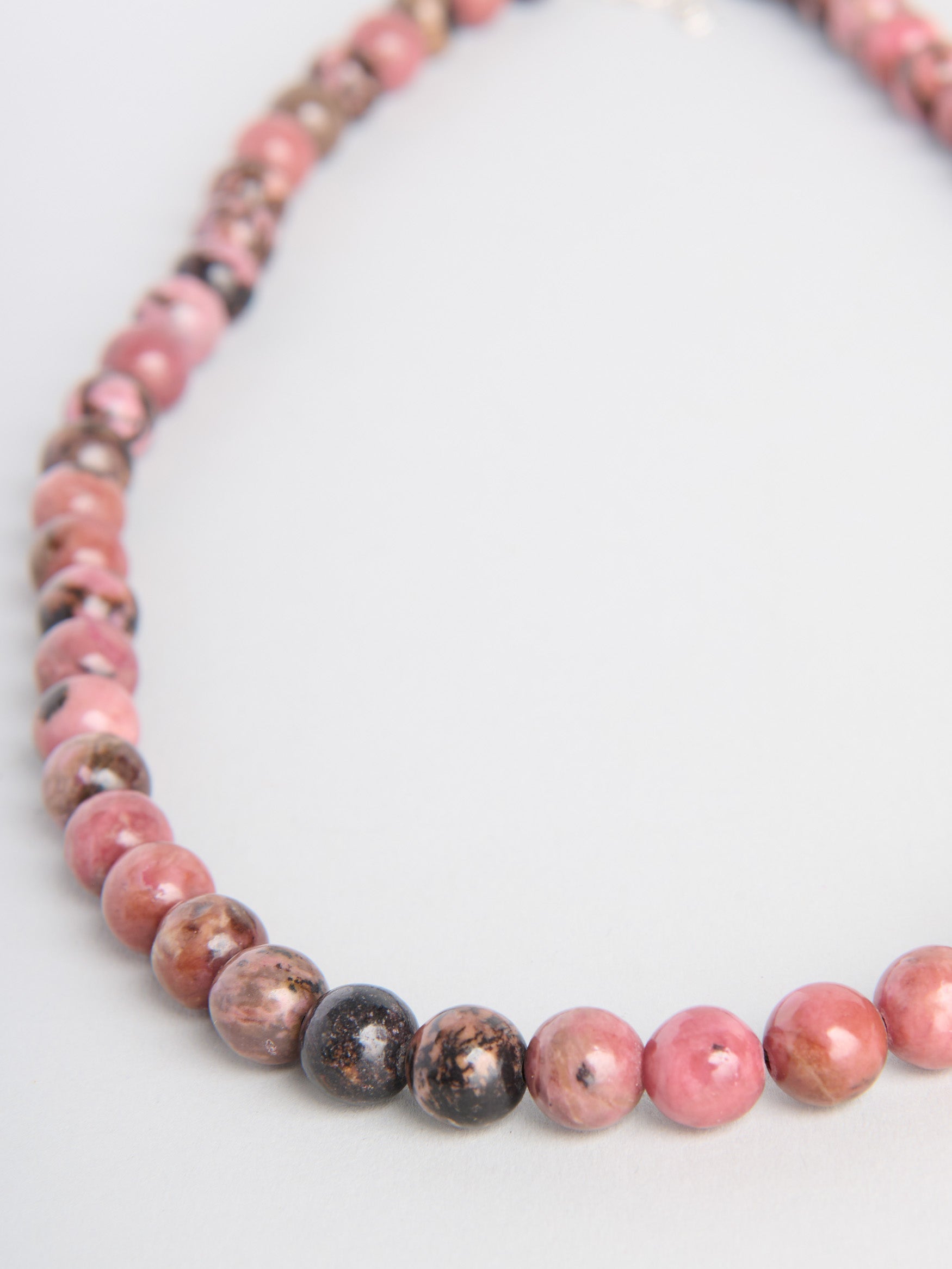 Affectionate Rhodonite - Beaded Gemstone Choker Necklace - Forgotten Tribes