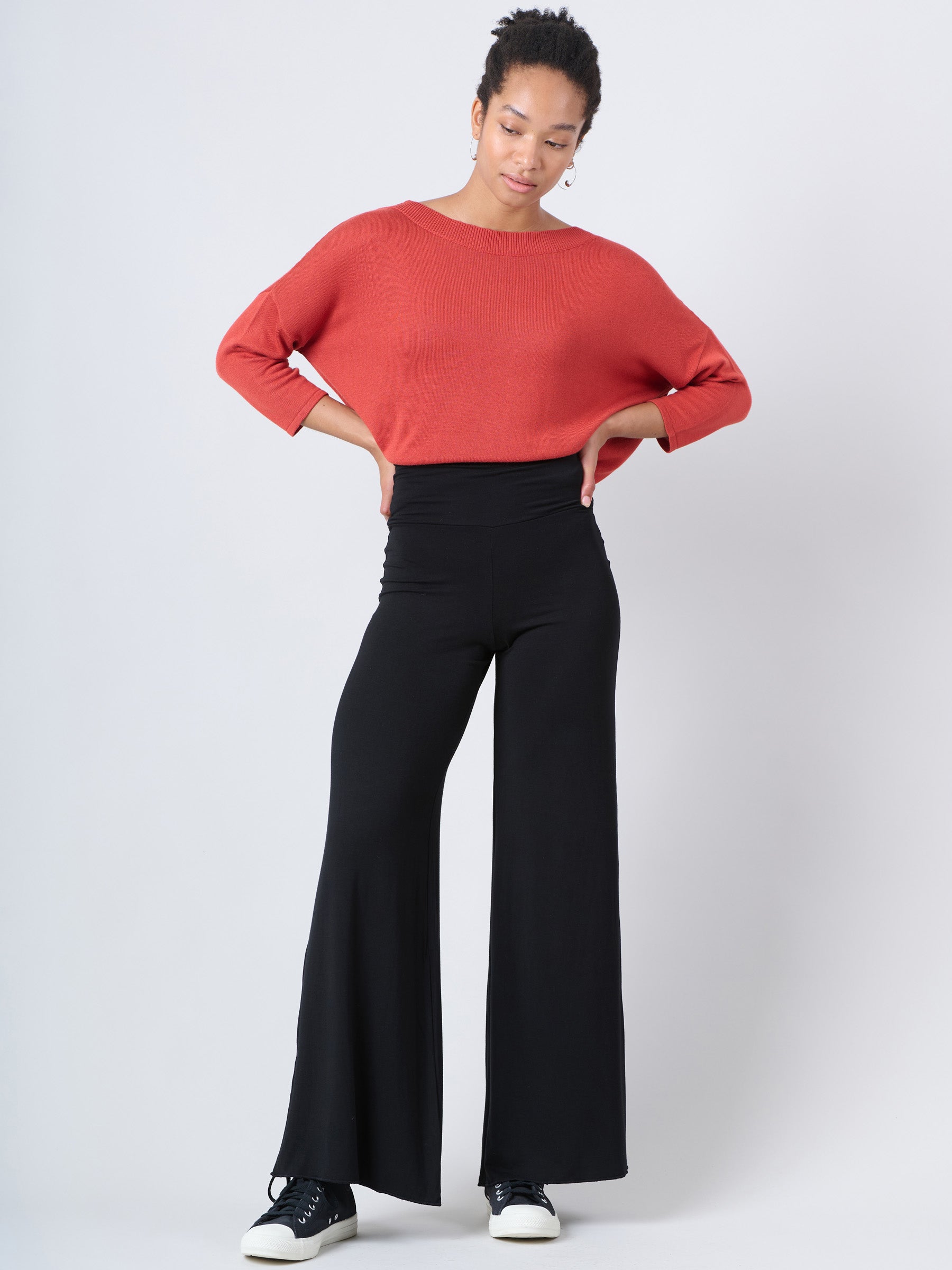 Plain Colour Elasticated Waist Stretchy Palazzo - Forgotten Tribes