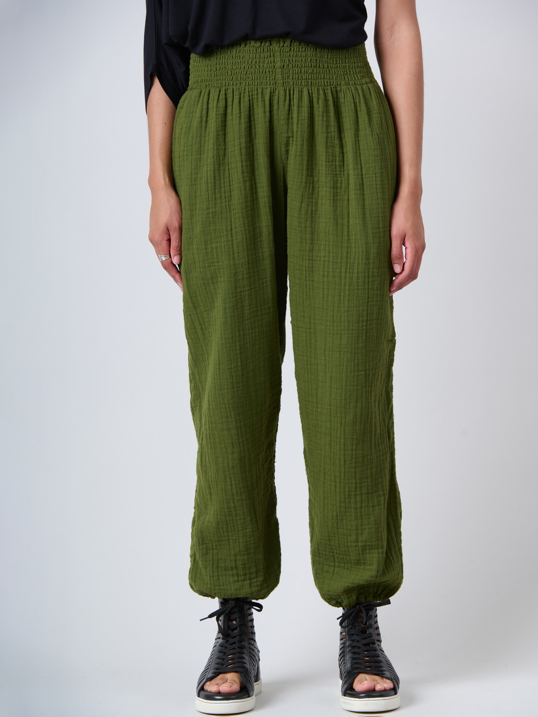 Harem Pants 2.0 - Crinkle Cotton Gauze High Crotch - Forgotten Tribes