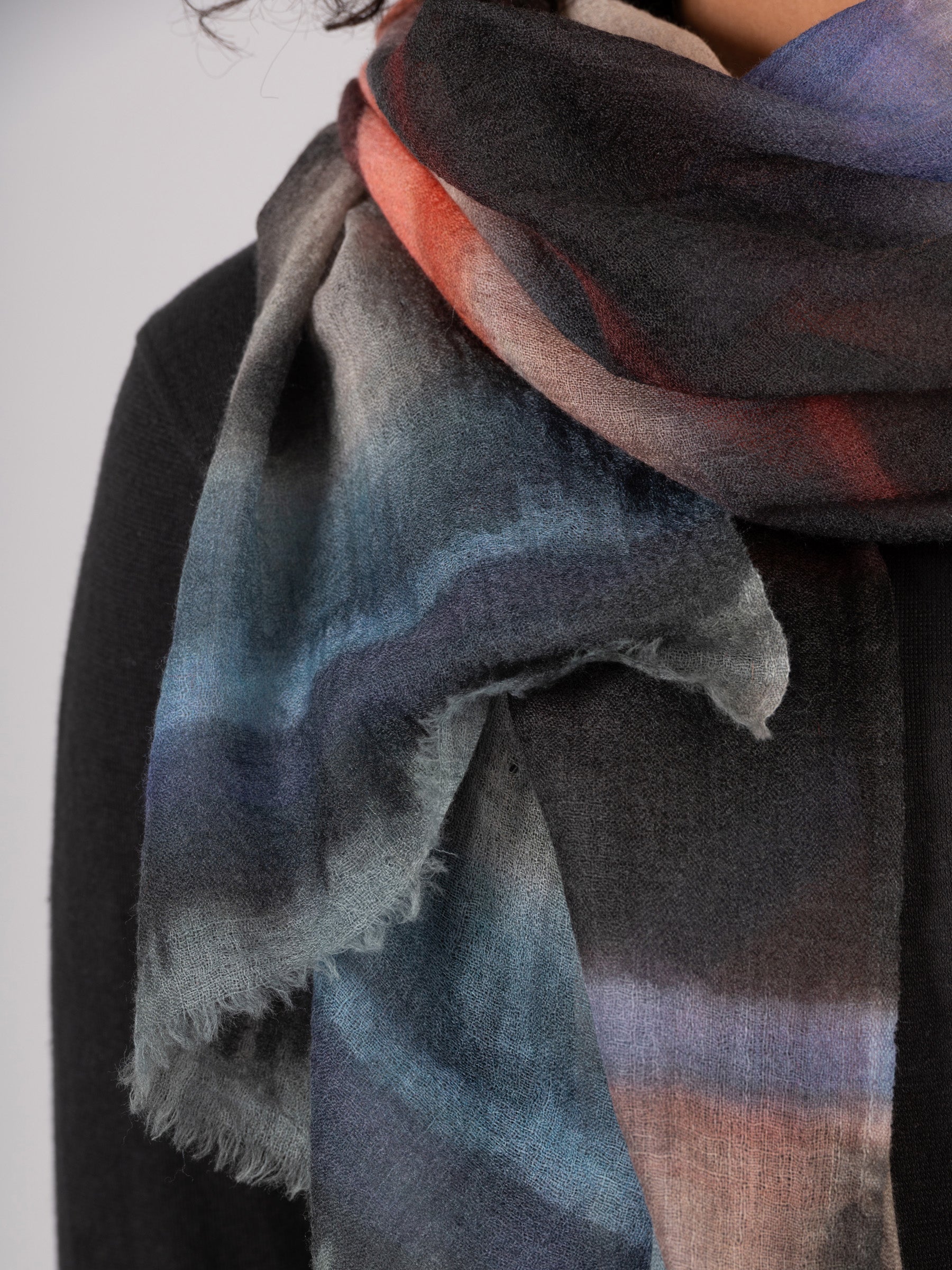 Fine Wool Print Scarf - Dusk Mirage - Forgotten Tribes