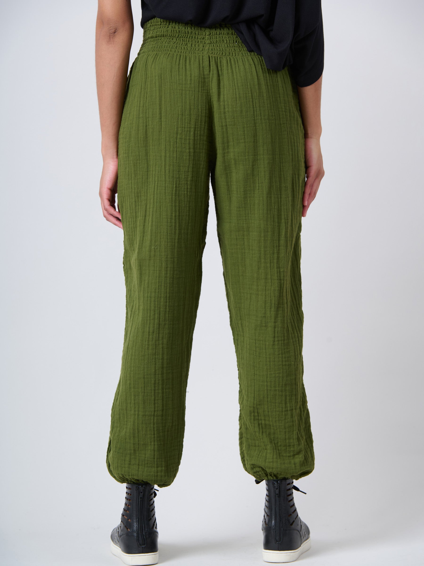 Harem Pants 2.0 - Crinkle Cotton Gauze High Crotch - Forgotten Tribes