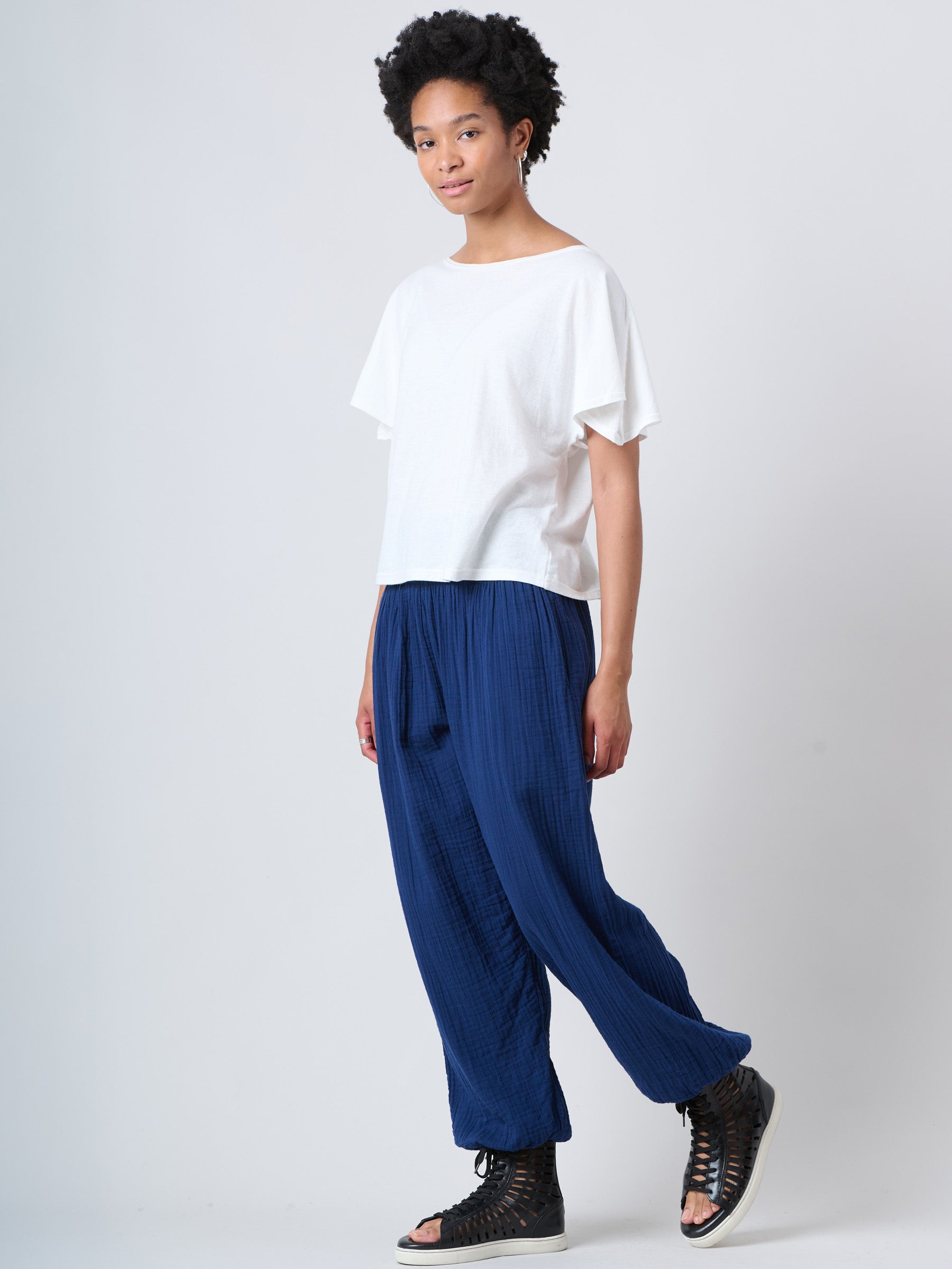 Harem Pants 2.0 - Crinkle Cotton Gauze High Crotch - Forgotten Tribes