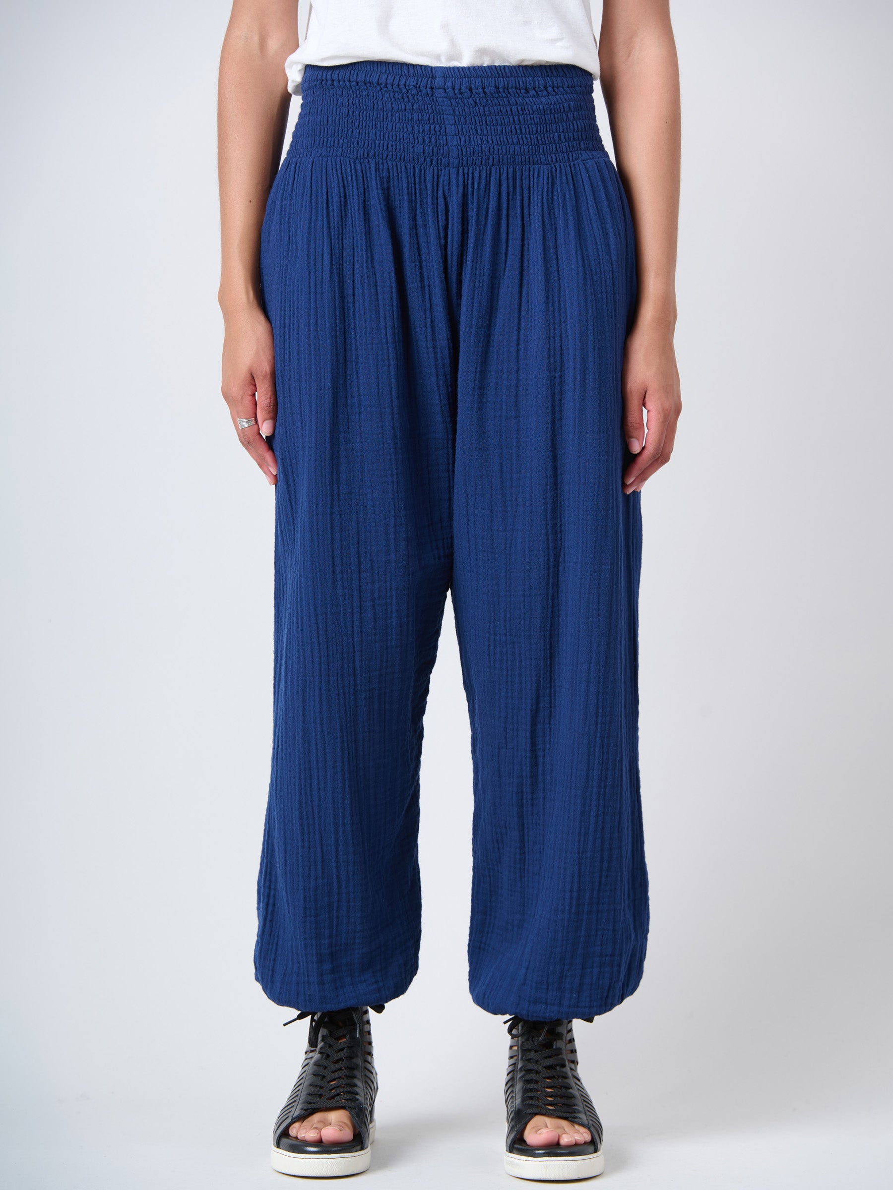 Harem Pants 2.0 - Crinkle Cotton Gauze High Crotch - Forgotten Tribes