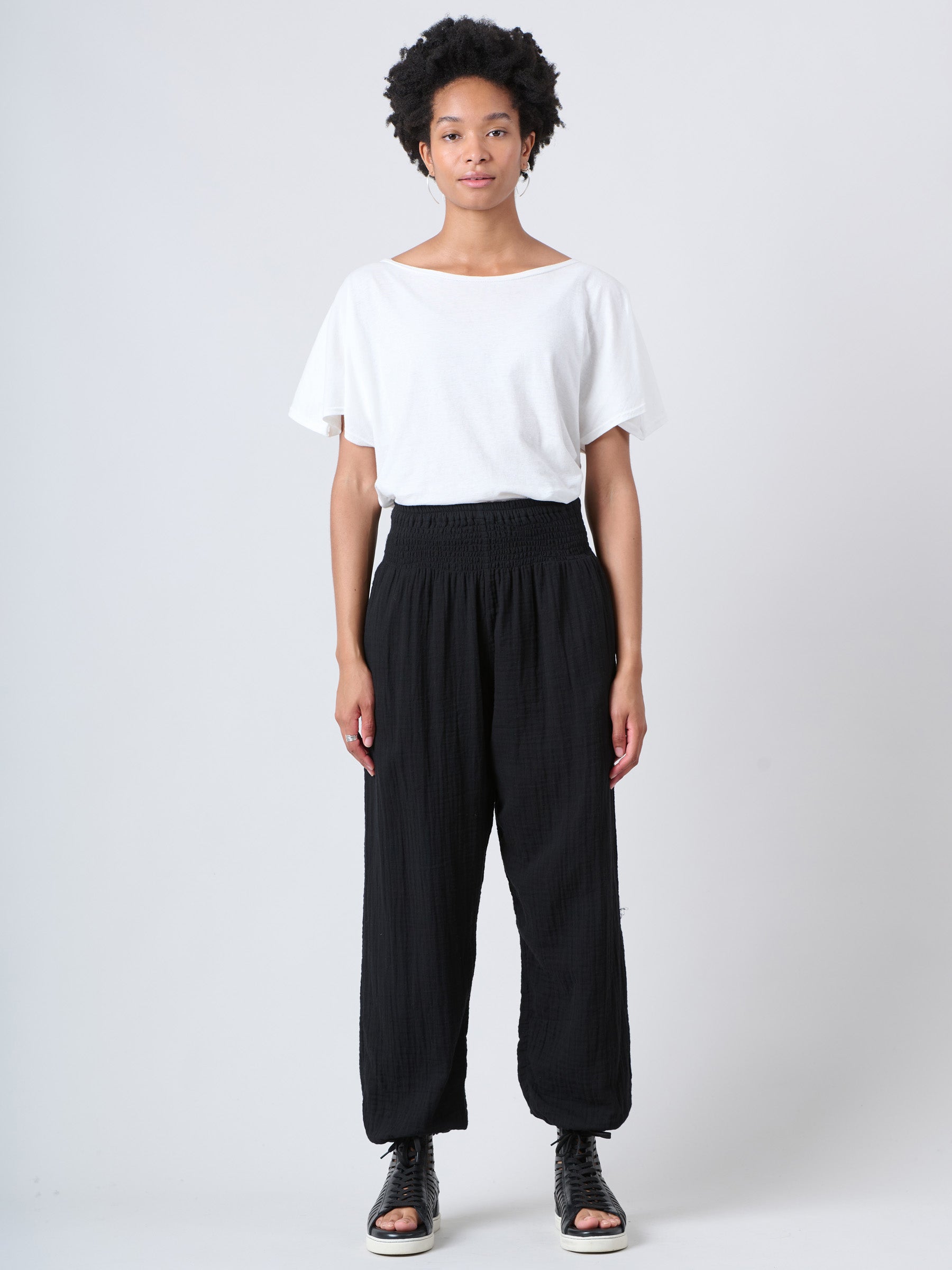 Harem Pants 2.0 - Crinkle Cotton Gauze High Crotch - Forgotten Tribes