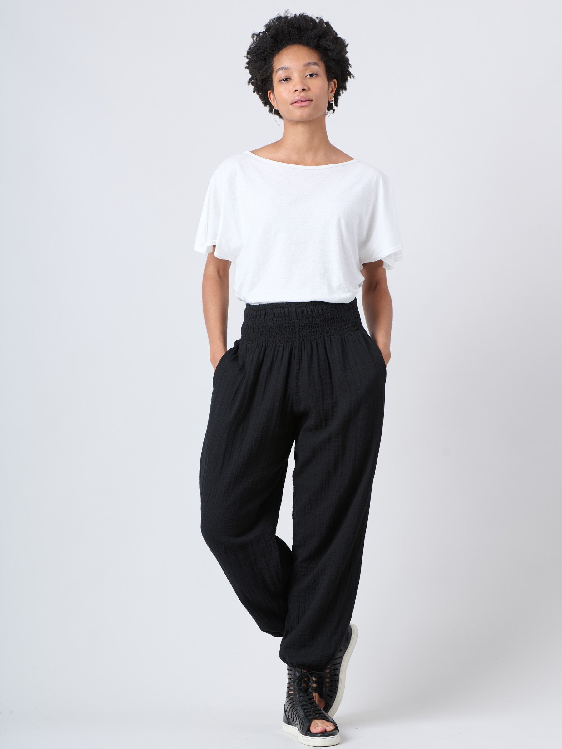 Harem Pants 2.0 - Crinkle Cotton Gauze High Crotch - Forgotten Tribes