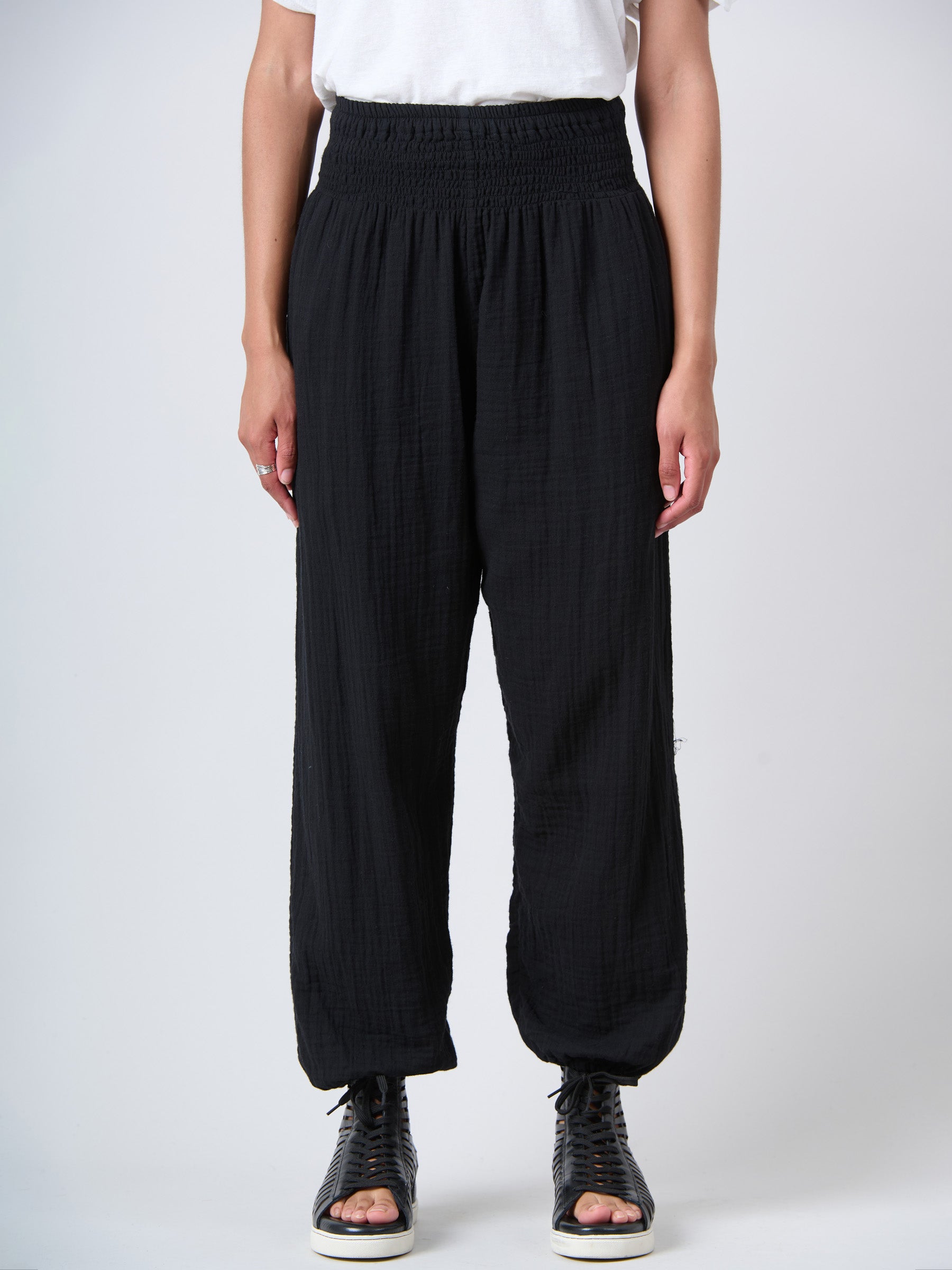 Harem Pants 2.0 - Crinkle Cotton Gauze High Crotch - Forgotten Tribes
