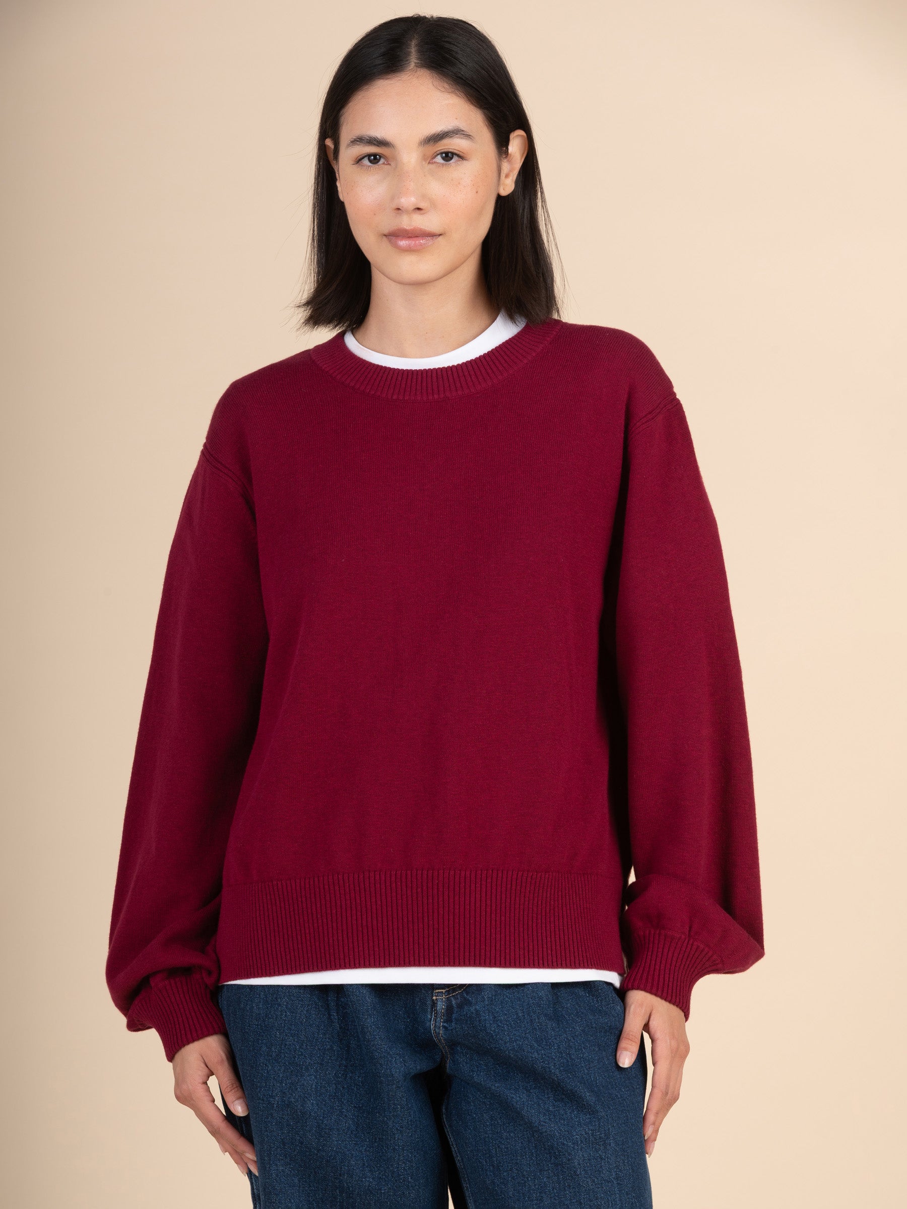 Senja - Cotton Cashmere Blend Balloon Sleeve Sweater - Forgotten Tribes