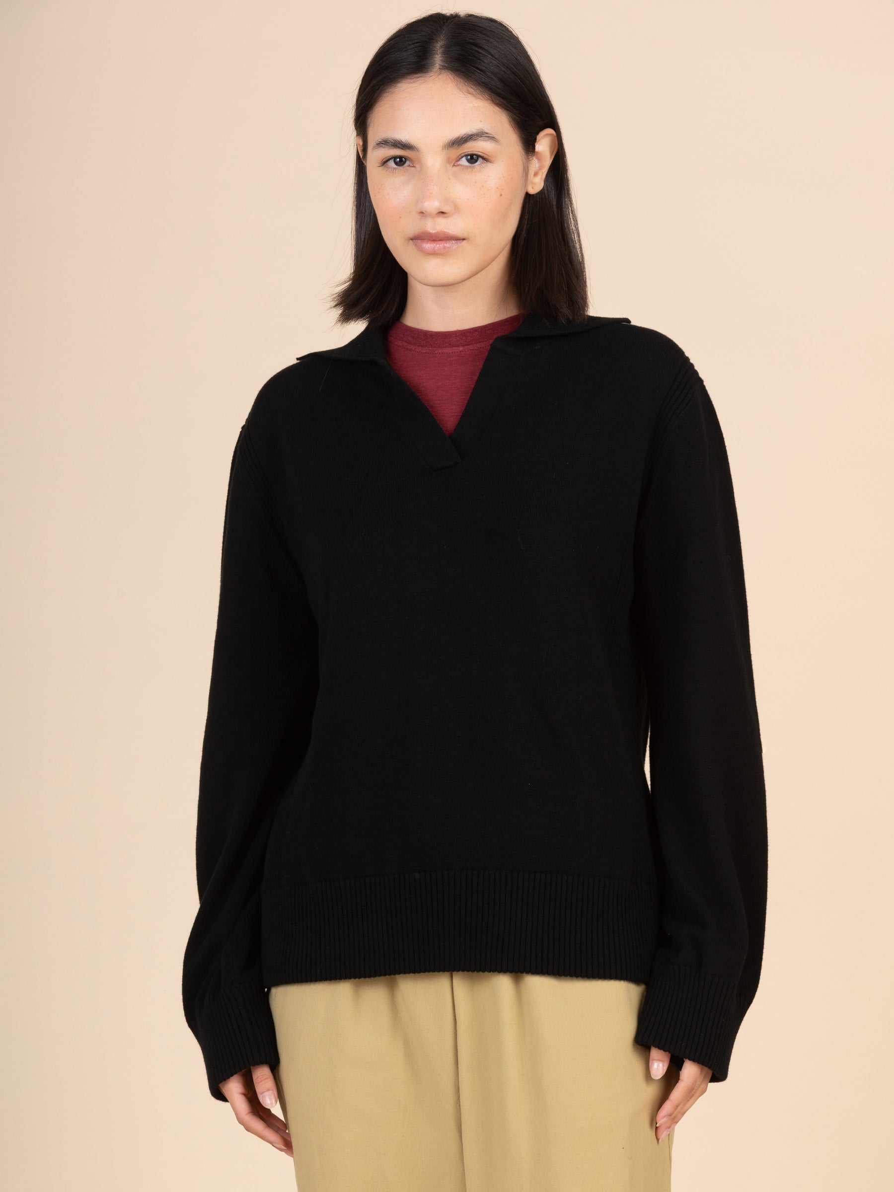 Shima - Cotton Cashmere Blend Polo Sweater - Forgotten Tribes