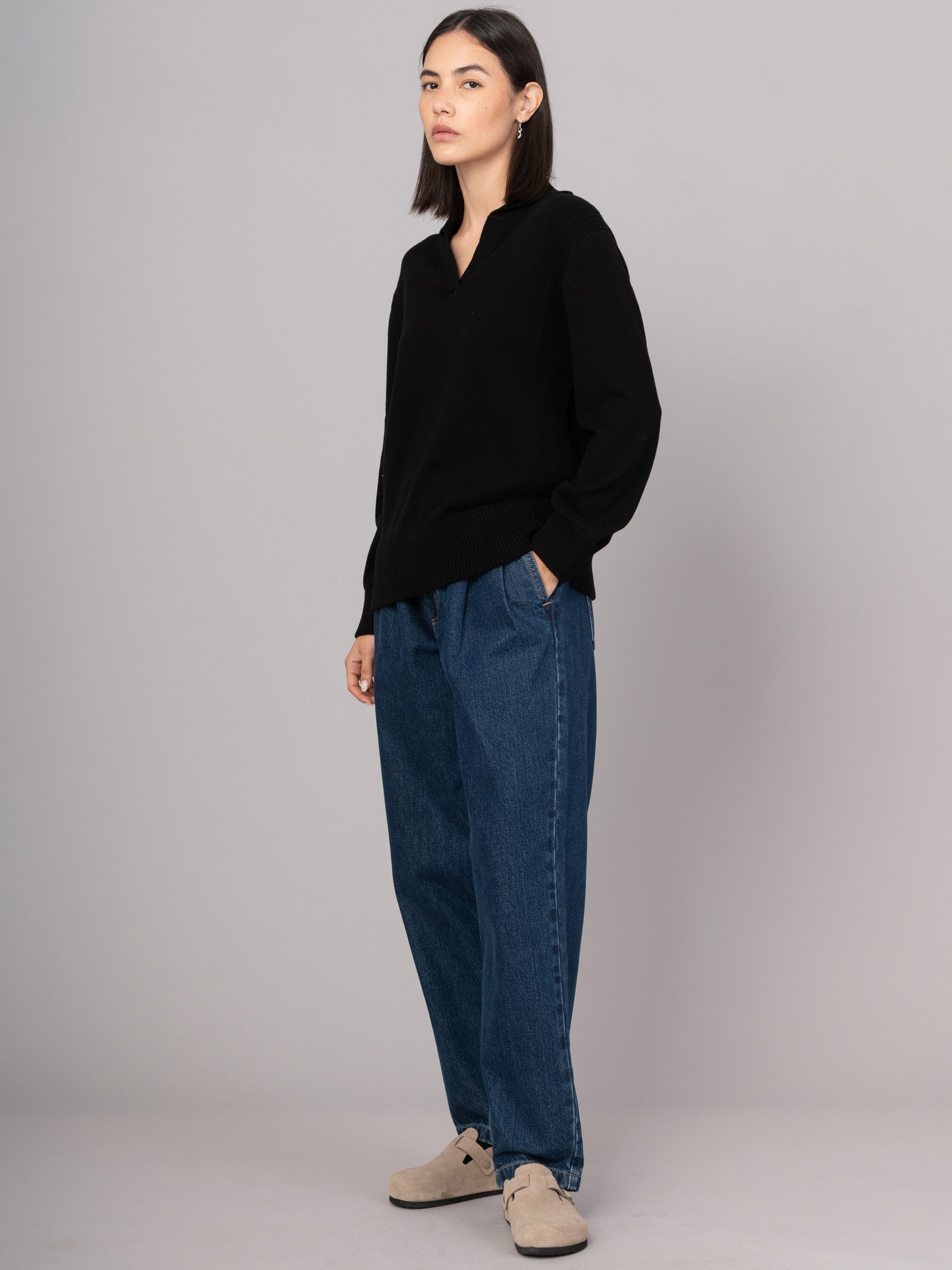 Shima - Cotton Cashmere Blend Polo Sweater - Forgotten Tribes