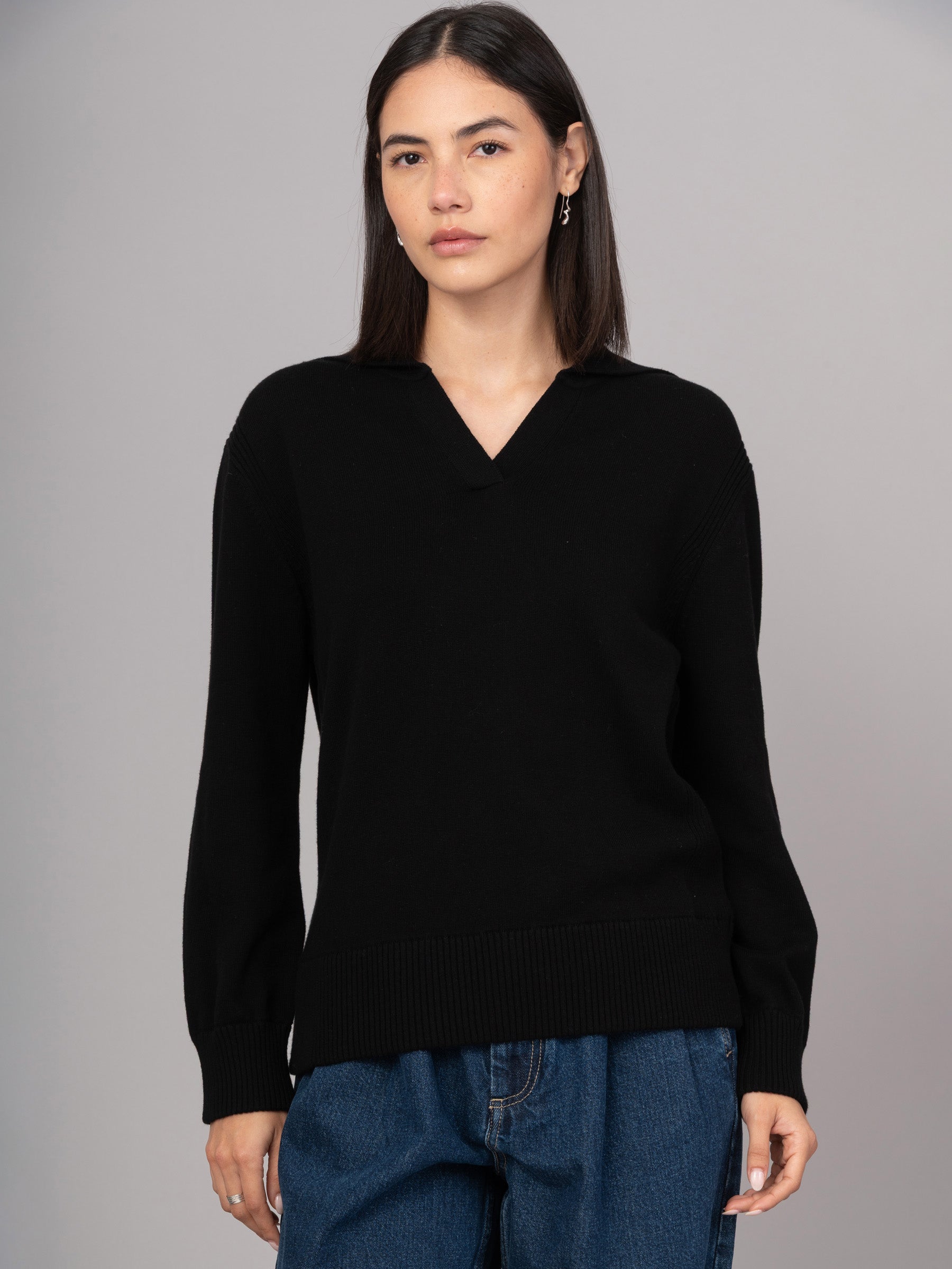 Shima - Cotton Cashmere Blend Polo Sweater - Forgotten Tribes