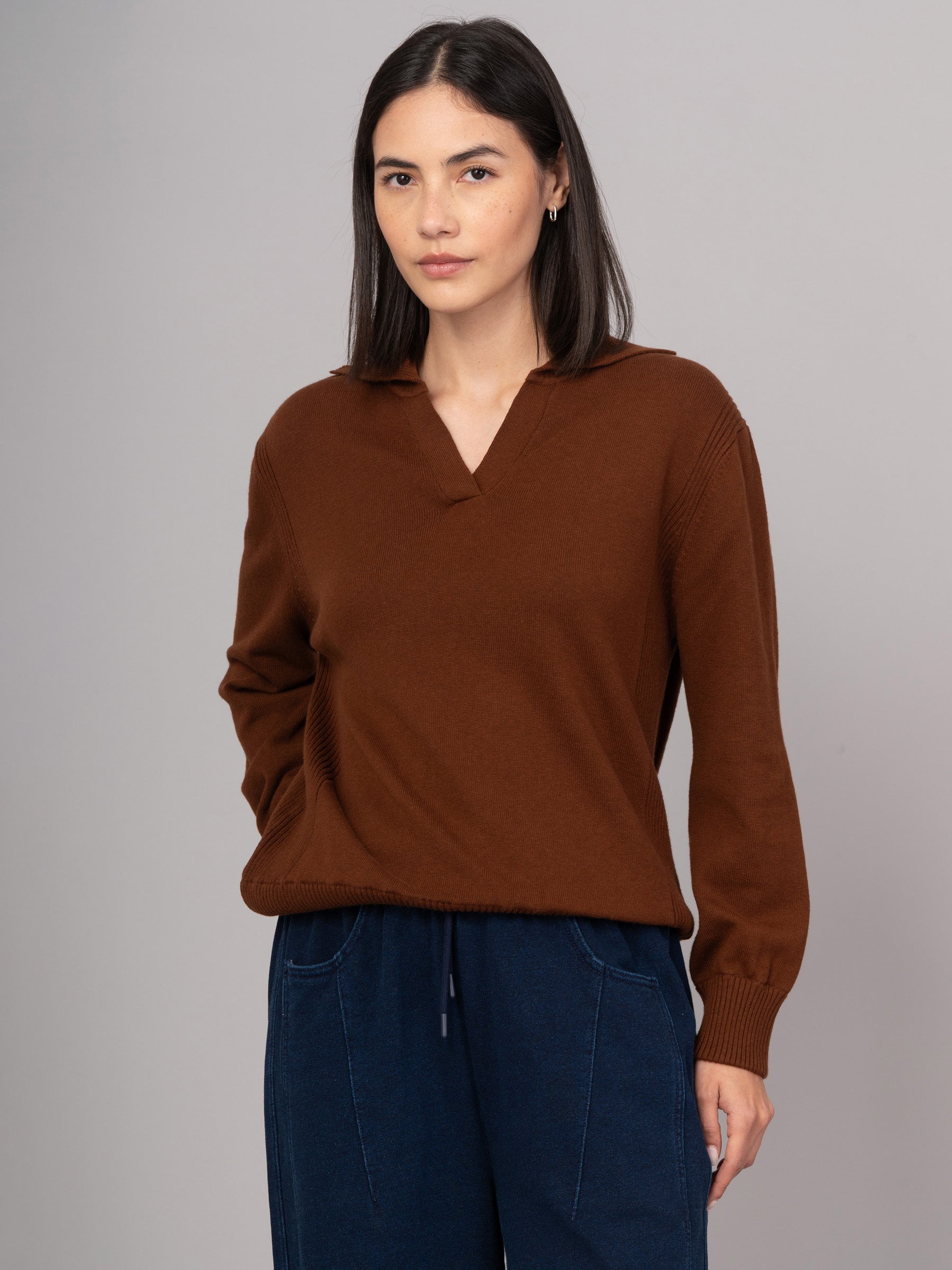 Shima - Cotton Cashmere Blend Polo Sweater - Forgotten Tribes