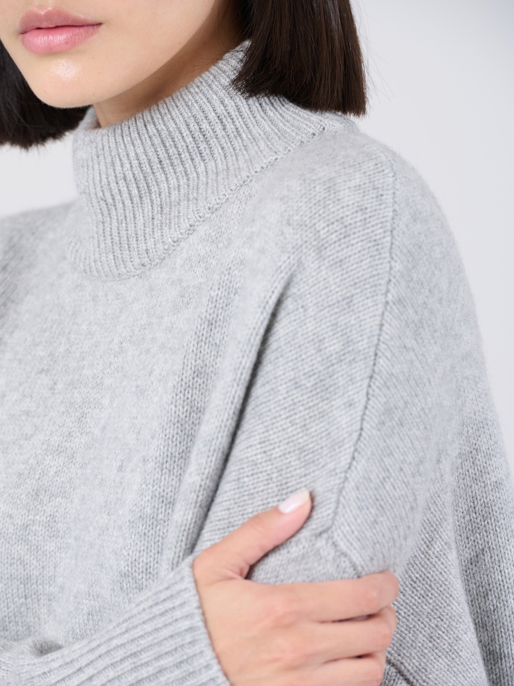 Merino Wool Bamboo Blend Chunky Mock Neck Sweater - Forgotten Tribes