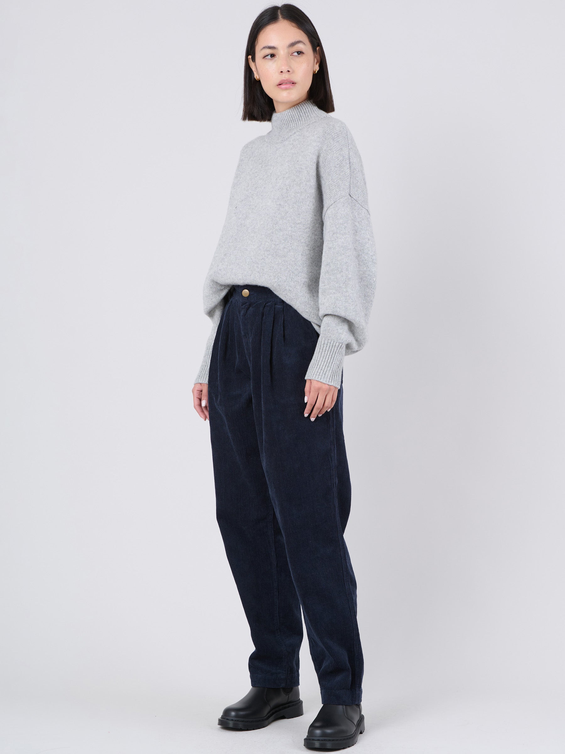 Hemp Organic Cotton Corduroy Front Pleats Trousers - Forgotten Tribes