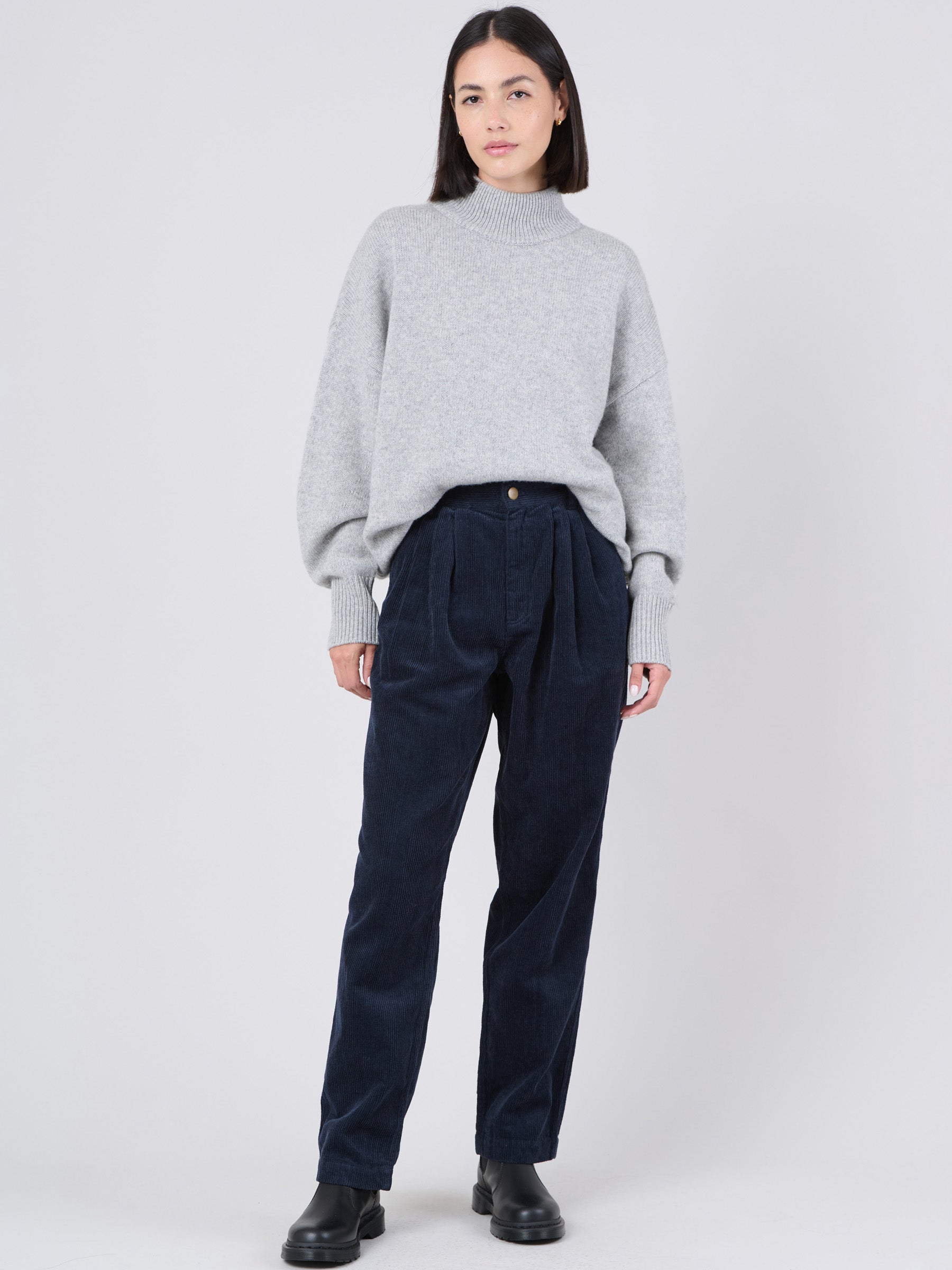 Hemp Organic Cotton Corduroy Front Pleats Trousers - Forgotten Tribes