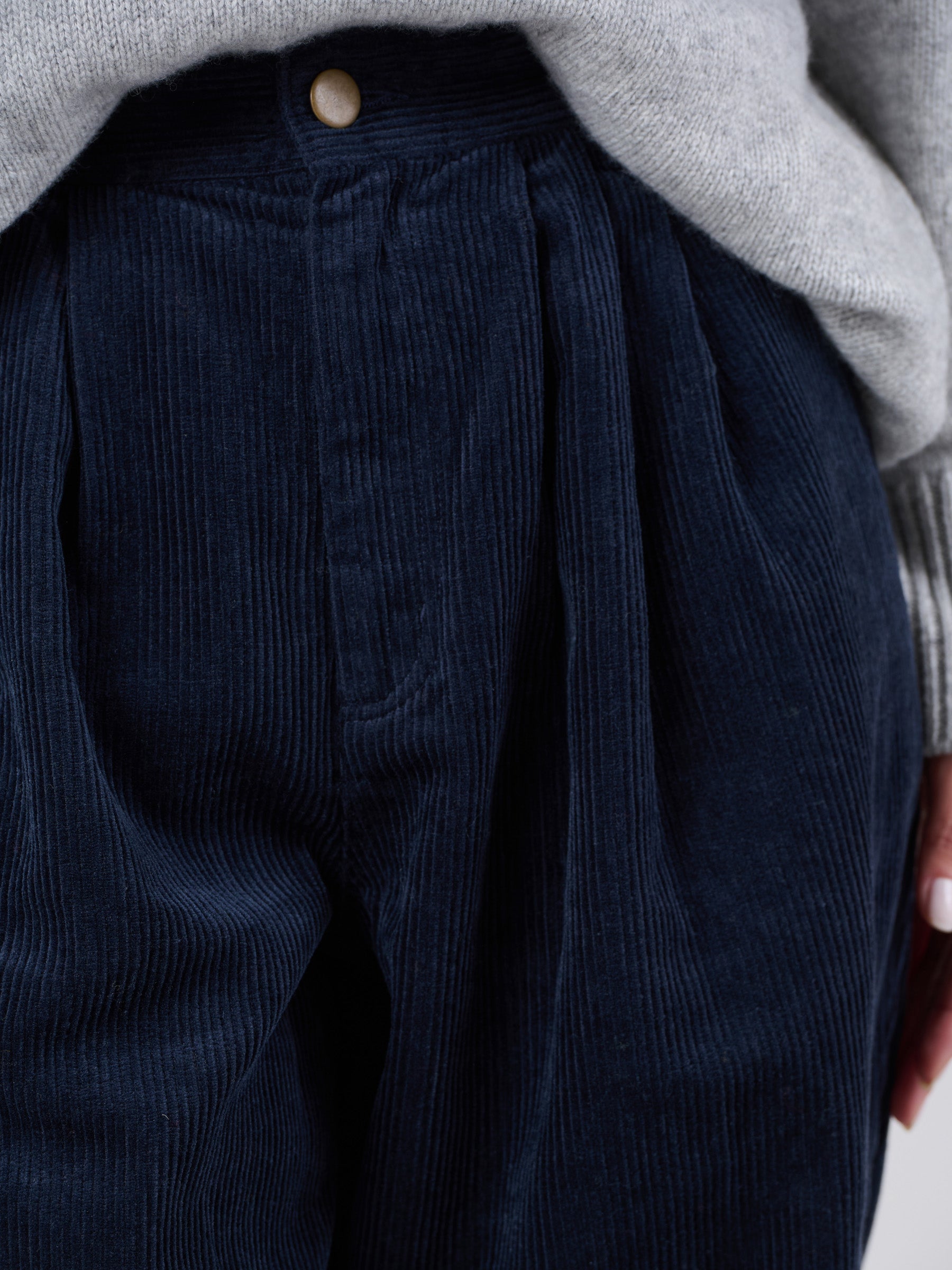 Hemp Organic Cotton Corduroy Front Pleats Trousers - Forgotten Tribes