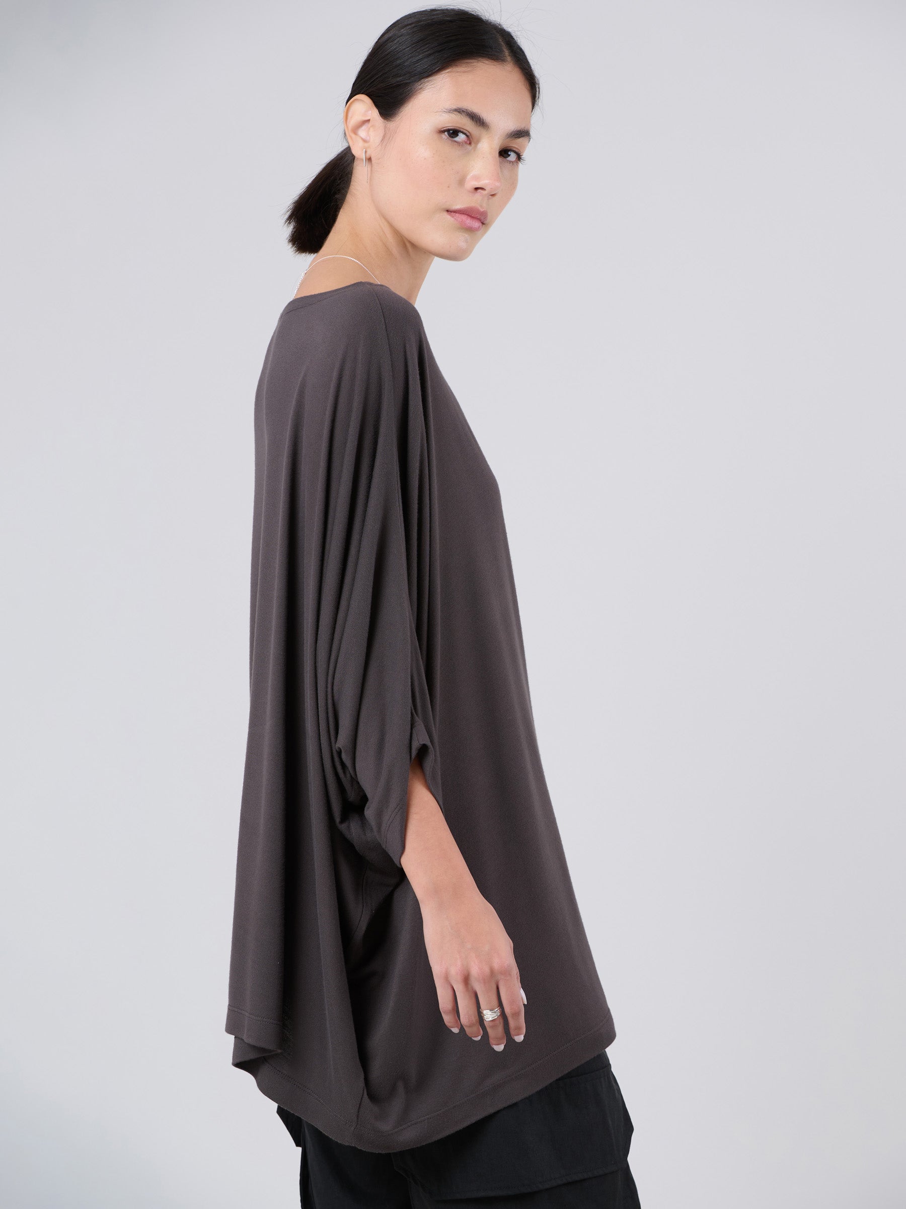 Bamboo Jersey Short Sleeve Asymmetric Top - Forgotten Tribes