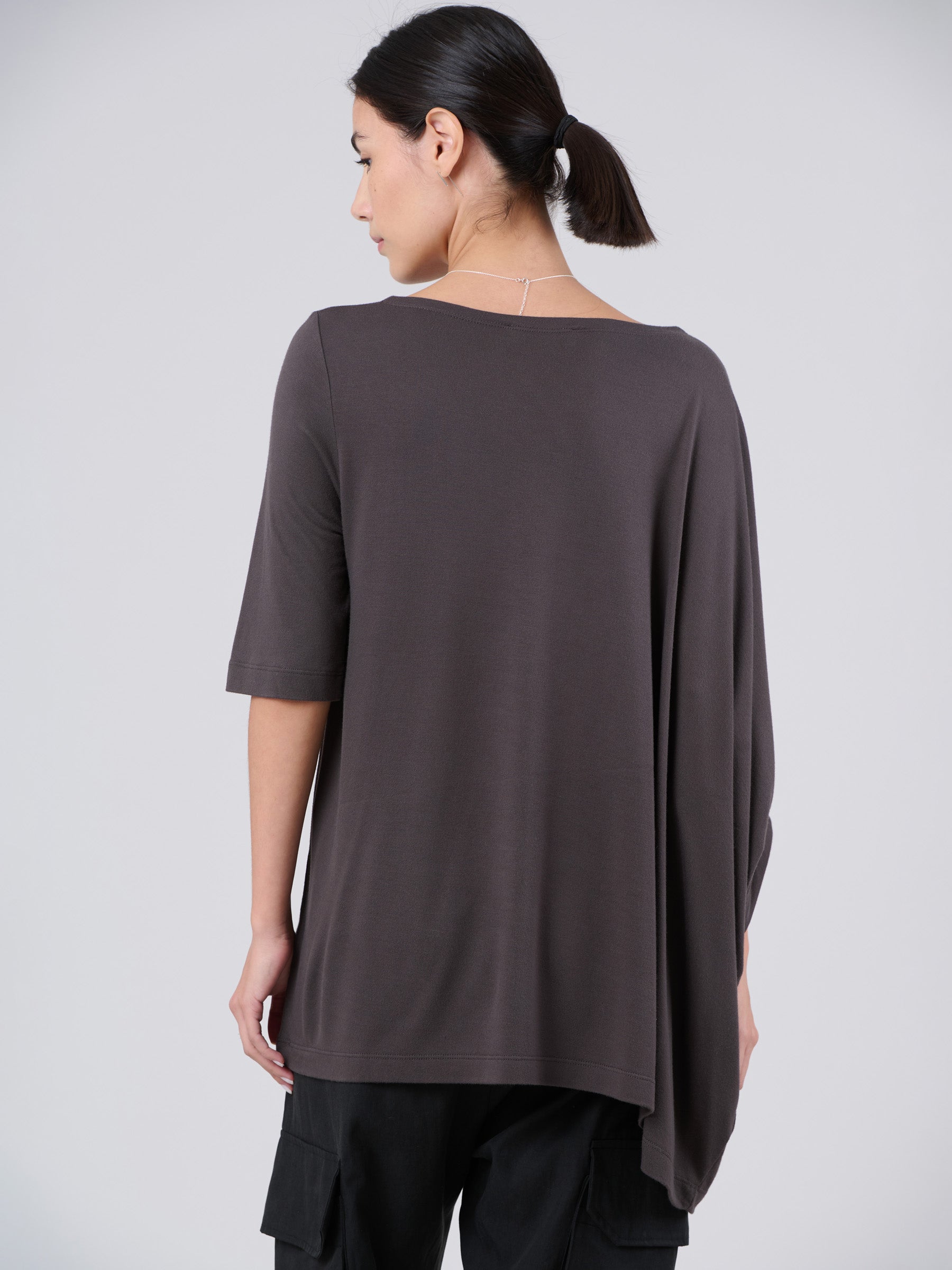 Bamboo Jersey Short Sleeve Asymmetric Top - Forgotten Tribes