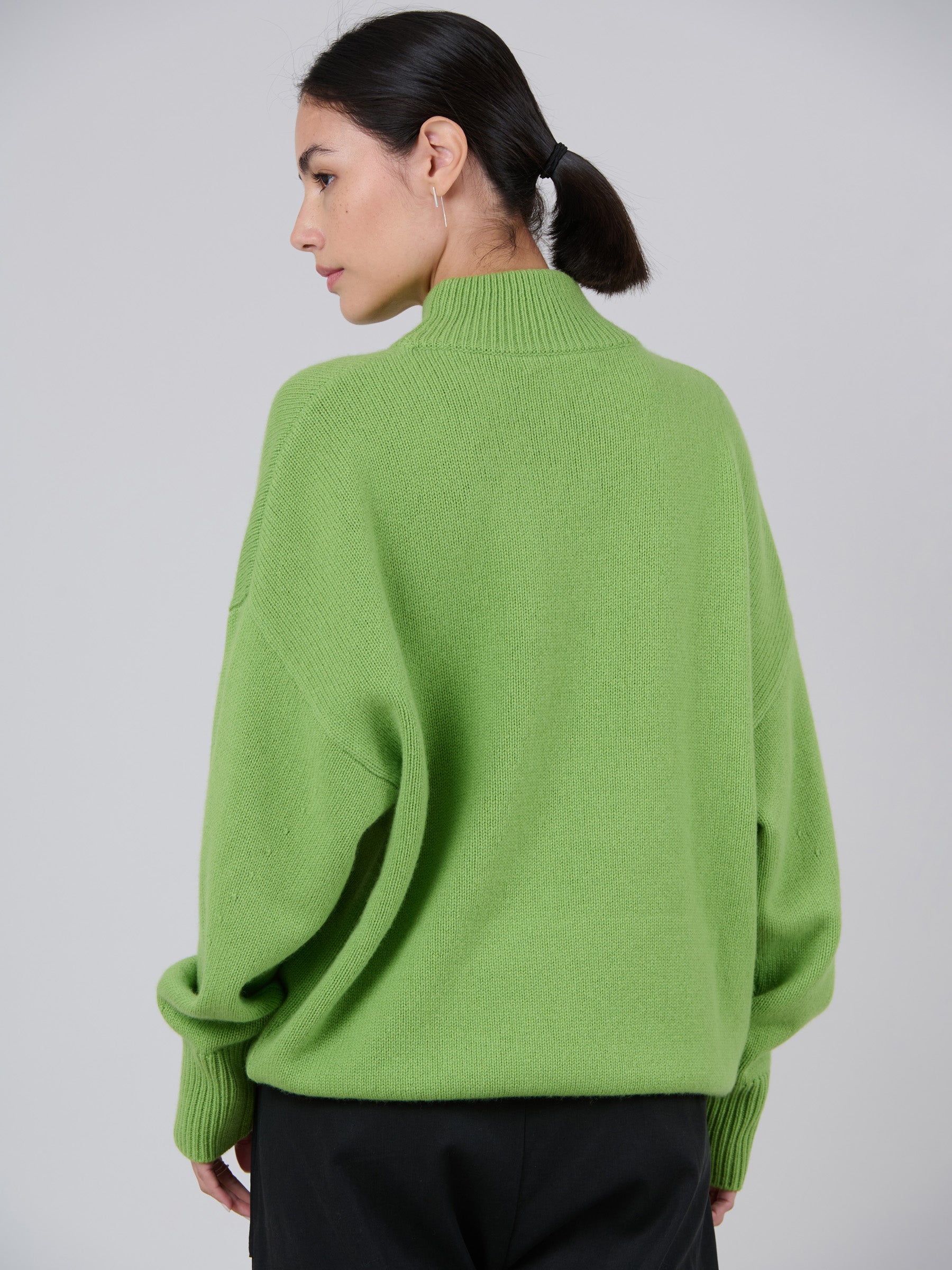Merino Wool Bamboo Blend Chunky Mock Neck Sweater - Forgotten Tribes