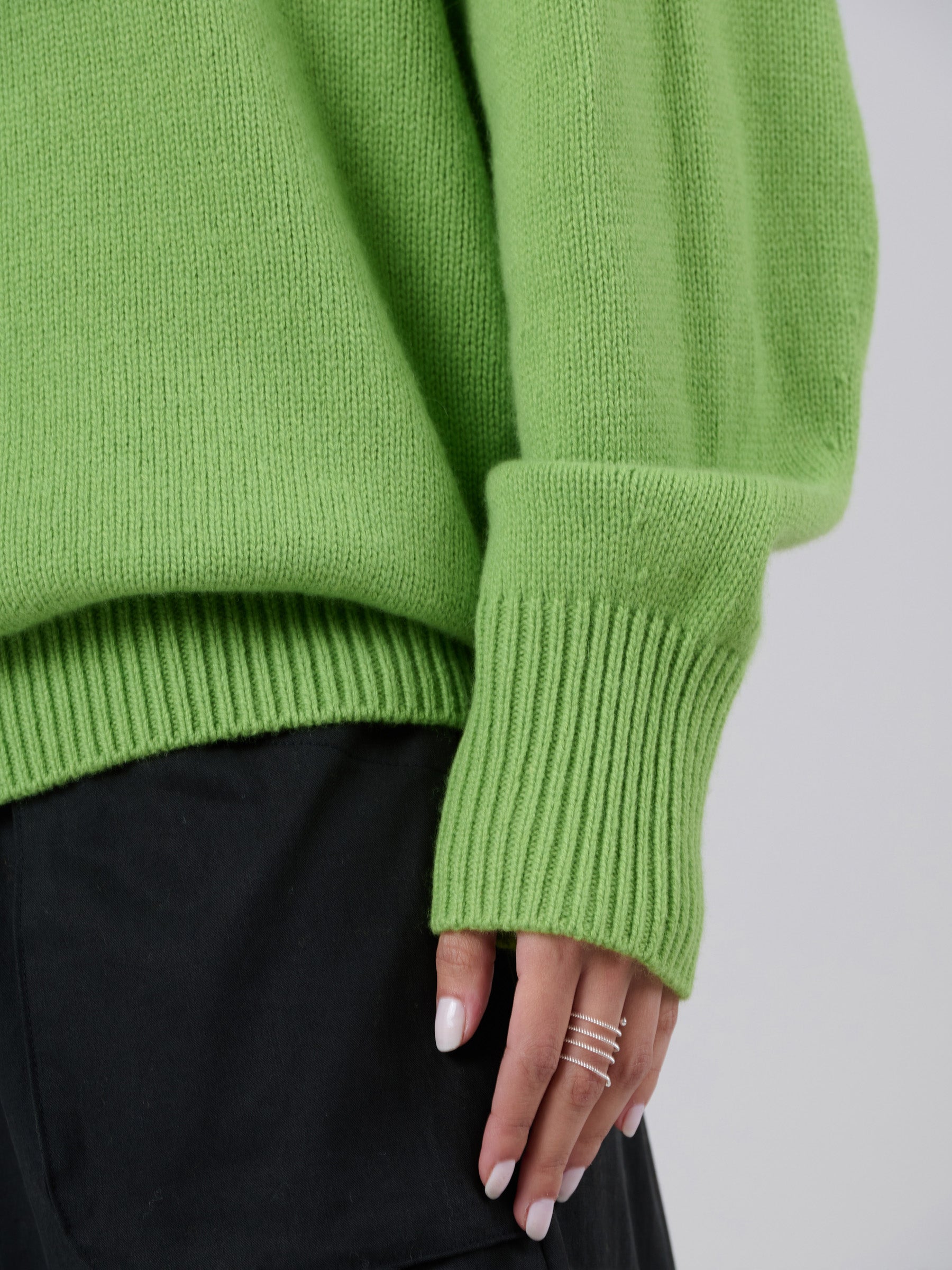 Merino Wool Bamboo Blend Chunky Mock Neck Sweater - Forgotten Tribes