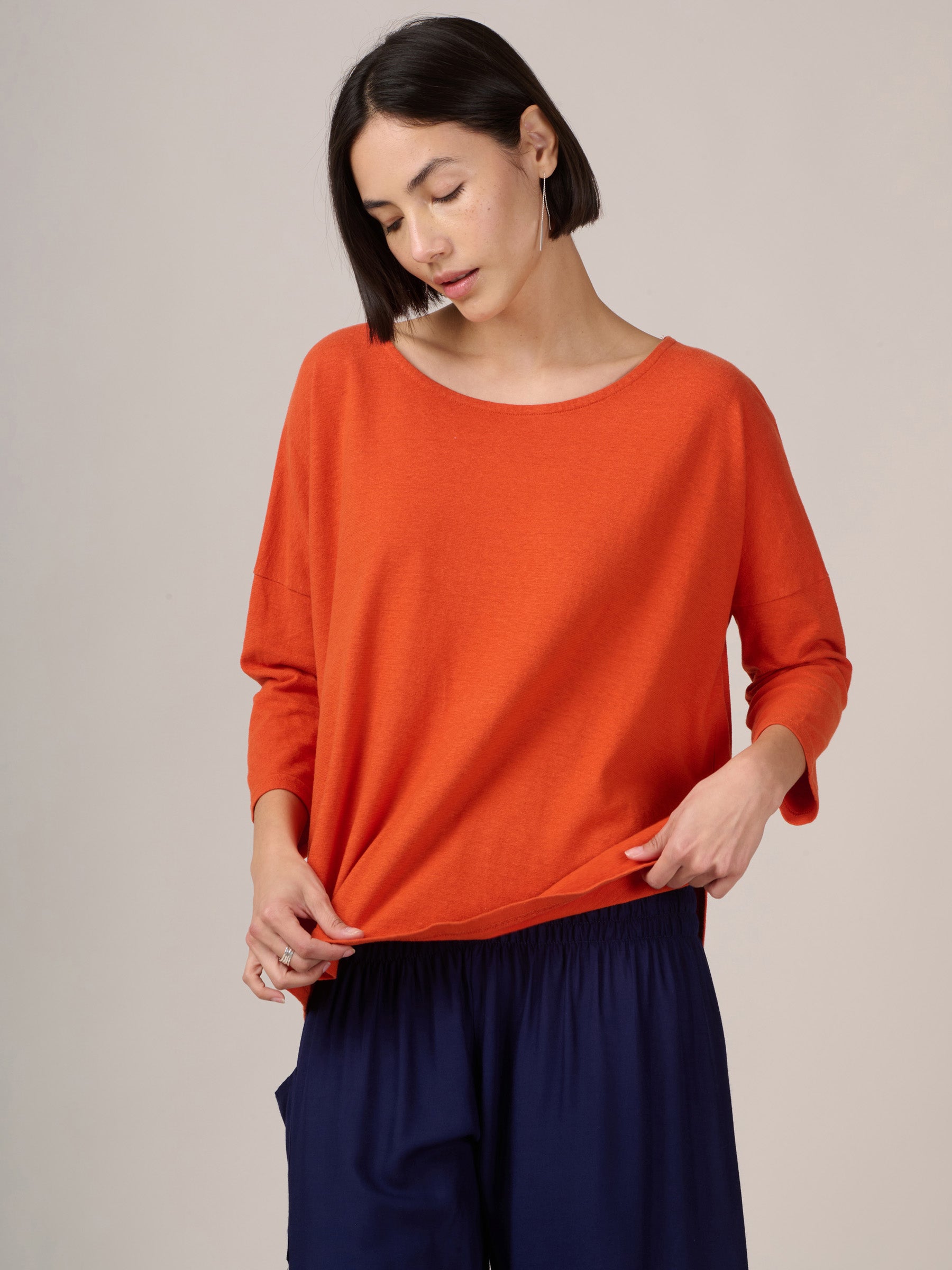 Heavyweight Hemp Organic Cotton Cropped Sleeve T-Shirt - Forgotten Tribes