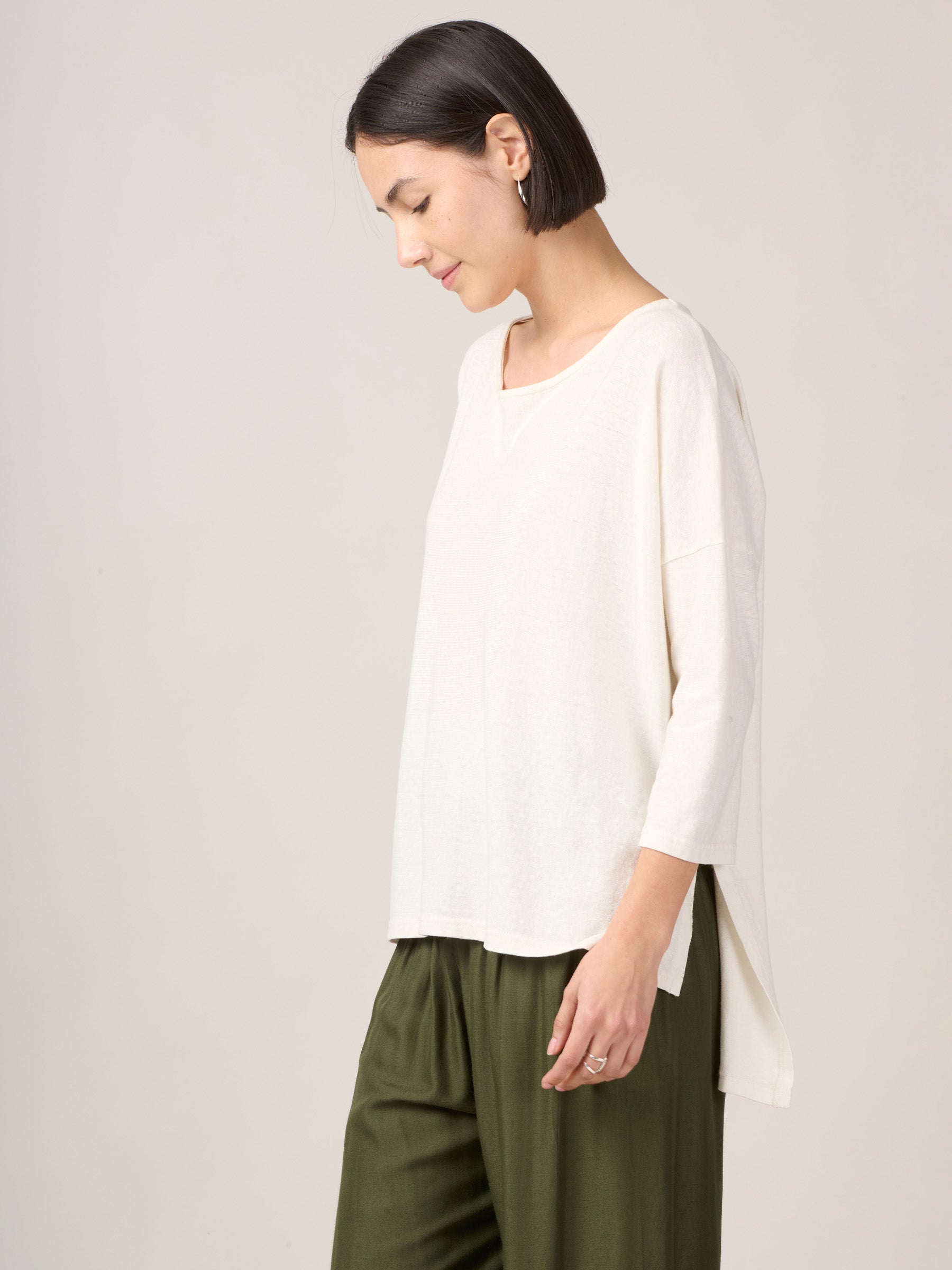 Heavyweight Hemp Organic Cotton Cropped Sleeve T-Shirt - Forgotten Tribes