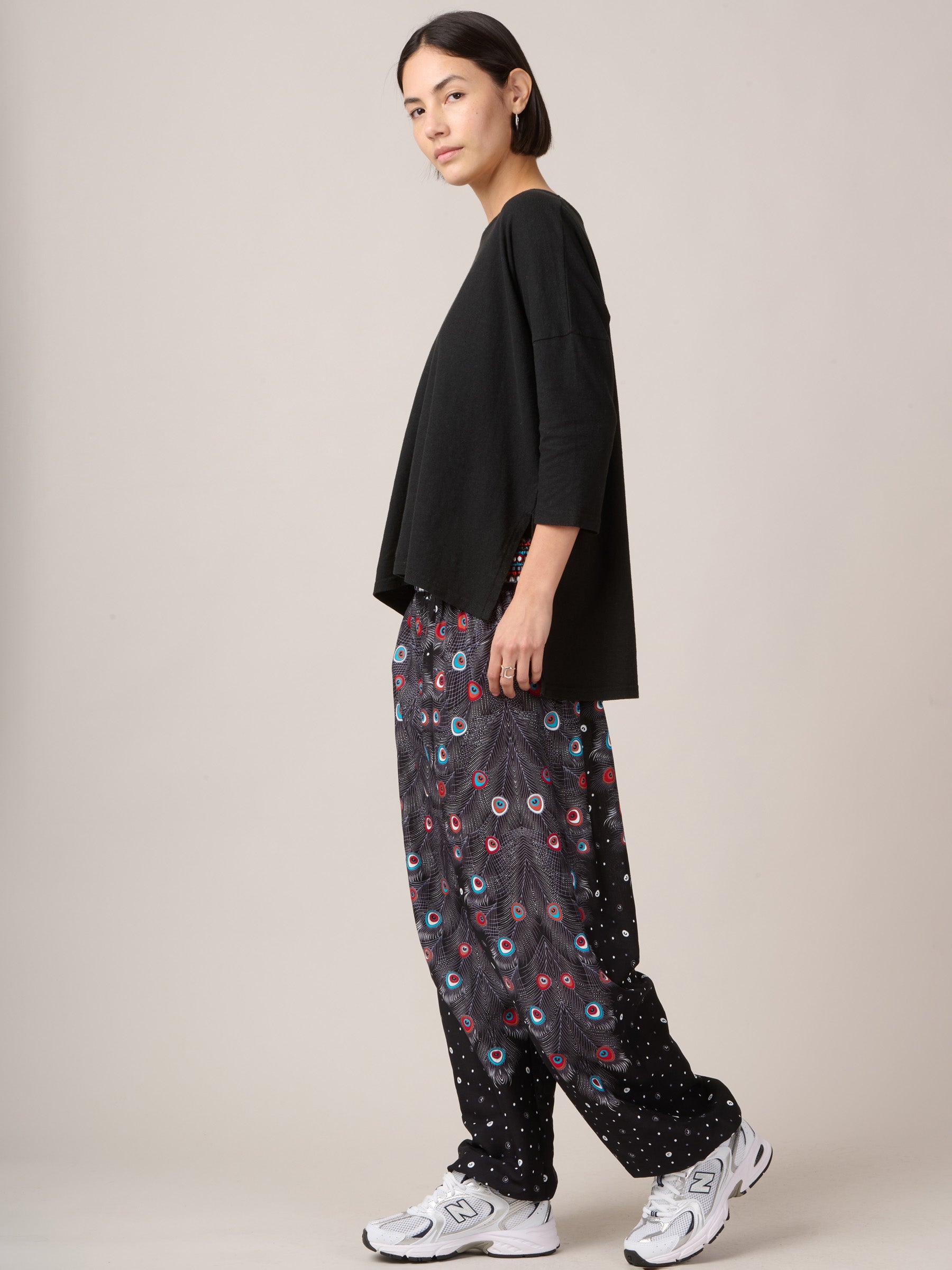 Peacock Feathers Harem Pants - High Crotch - Forgotten Tribes