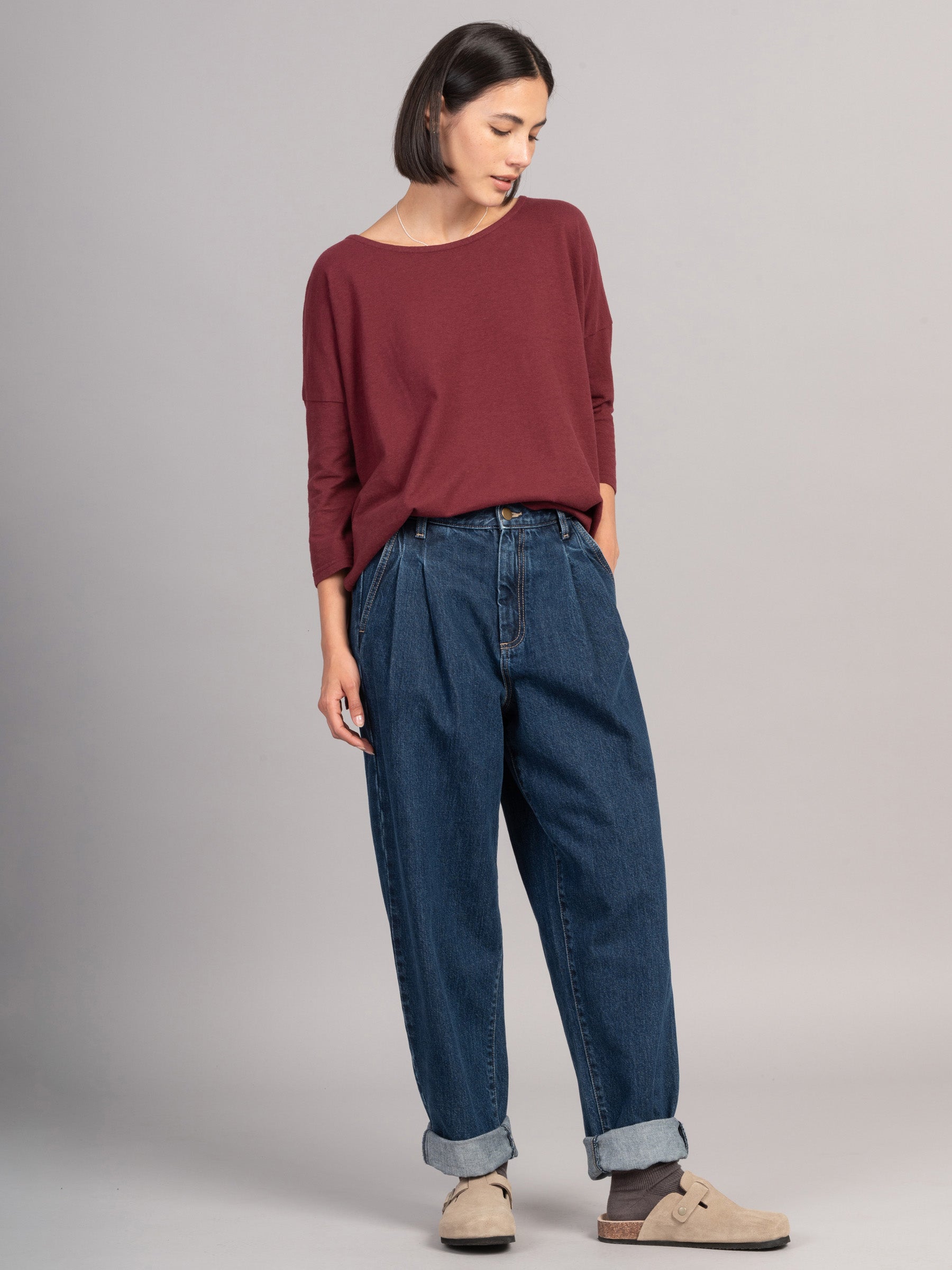 Eigg - Denim Pleated Jeans - Forgotten Tribes