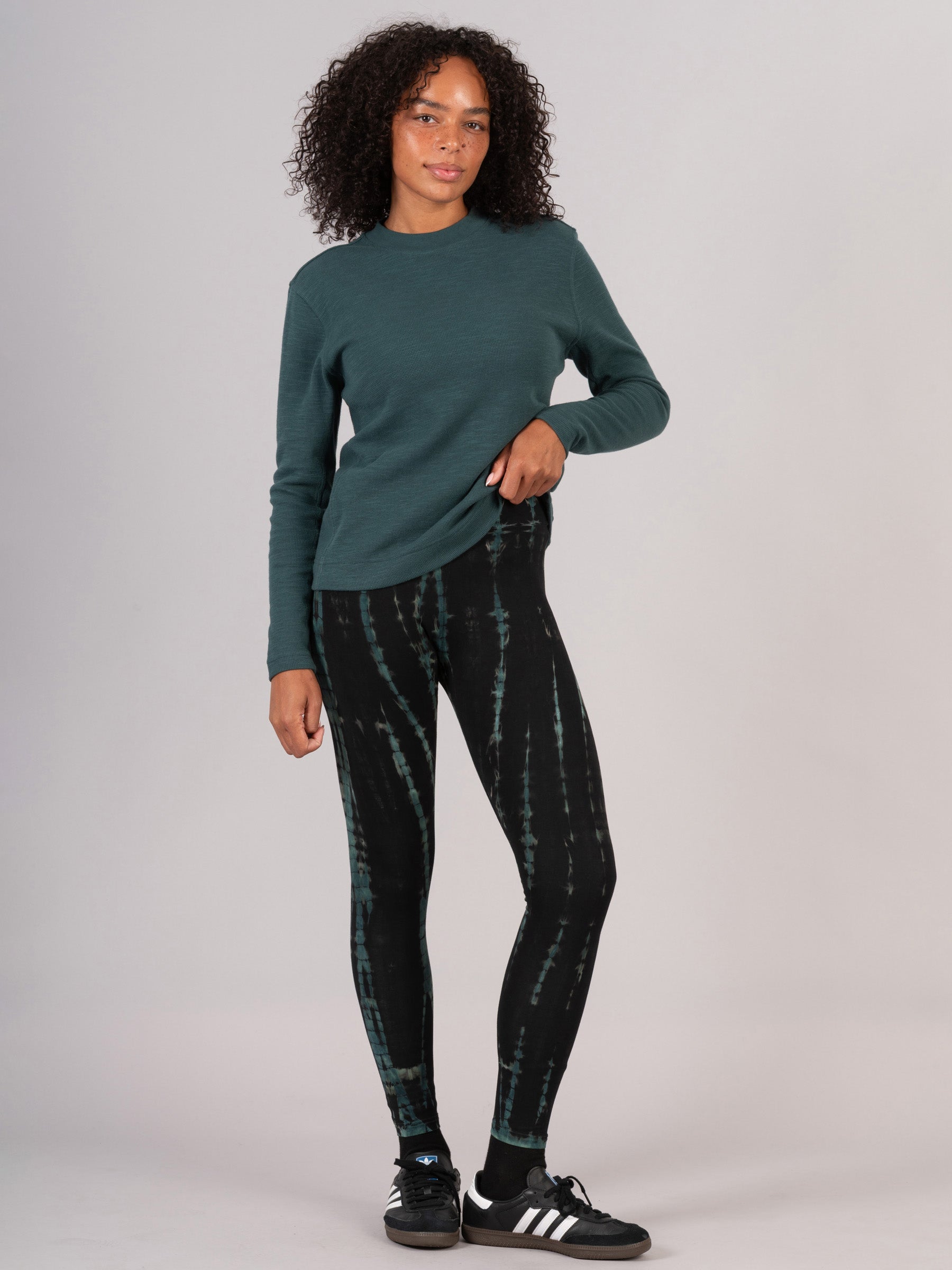 Gili - Waffle Cotton Side Panel Long Sleeve T-shirt - Forgotten Tribes