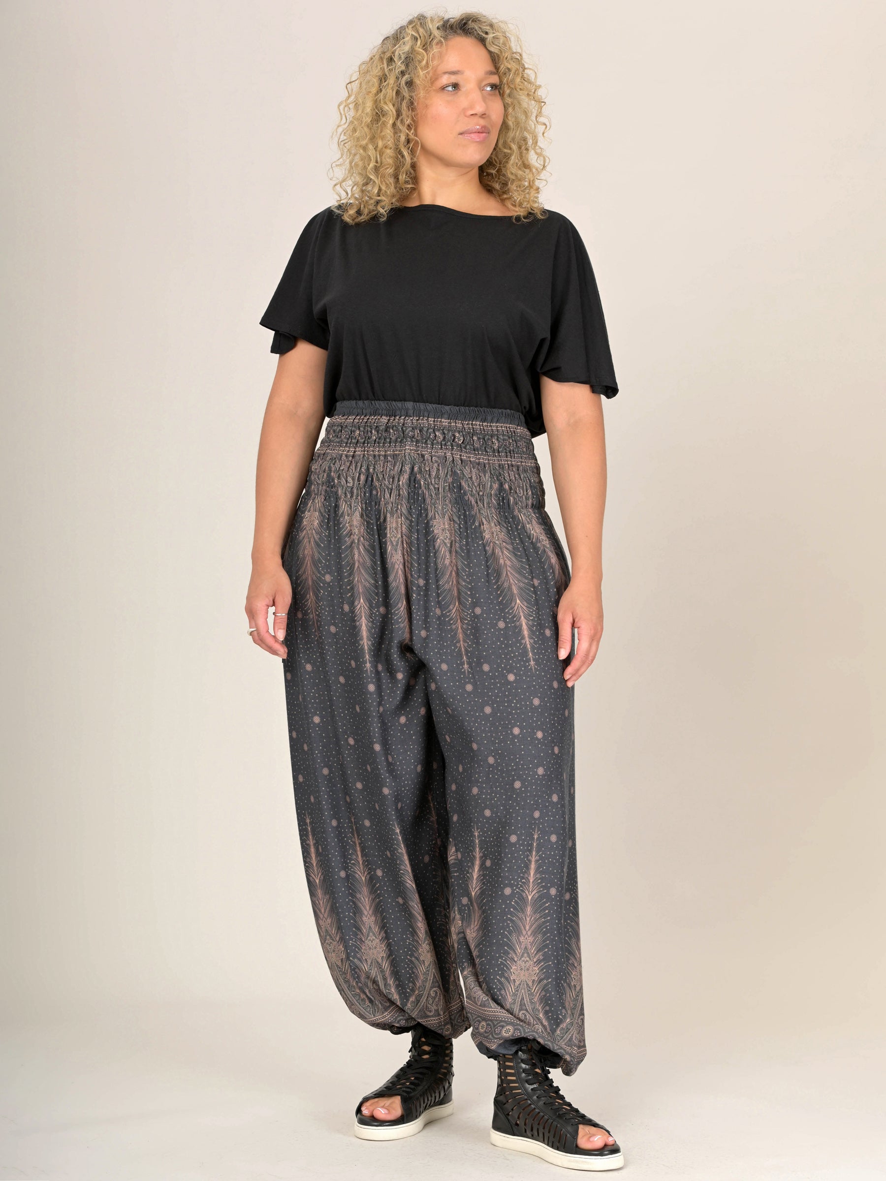 Harem Pants Original - Peacock & Stars High Crotch - Forgotten Tribes