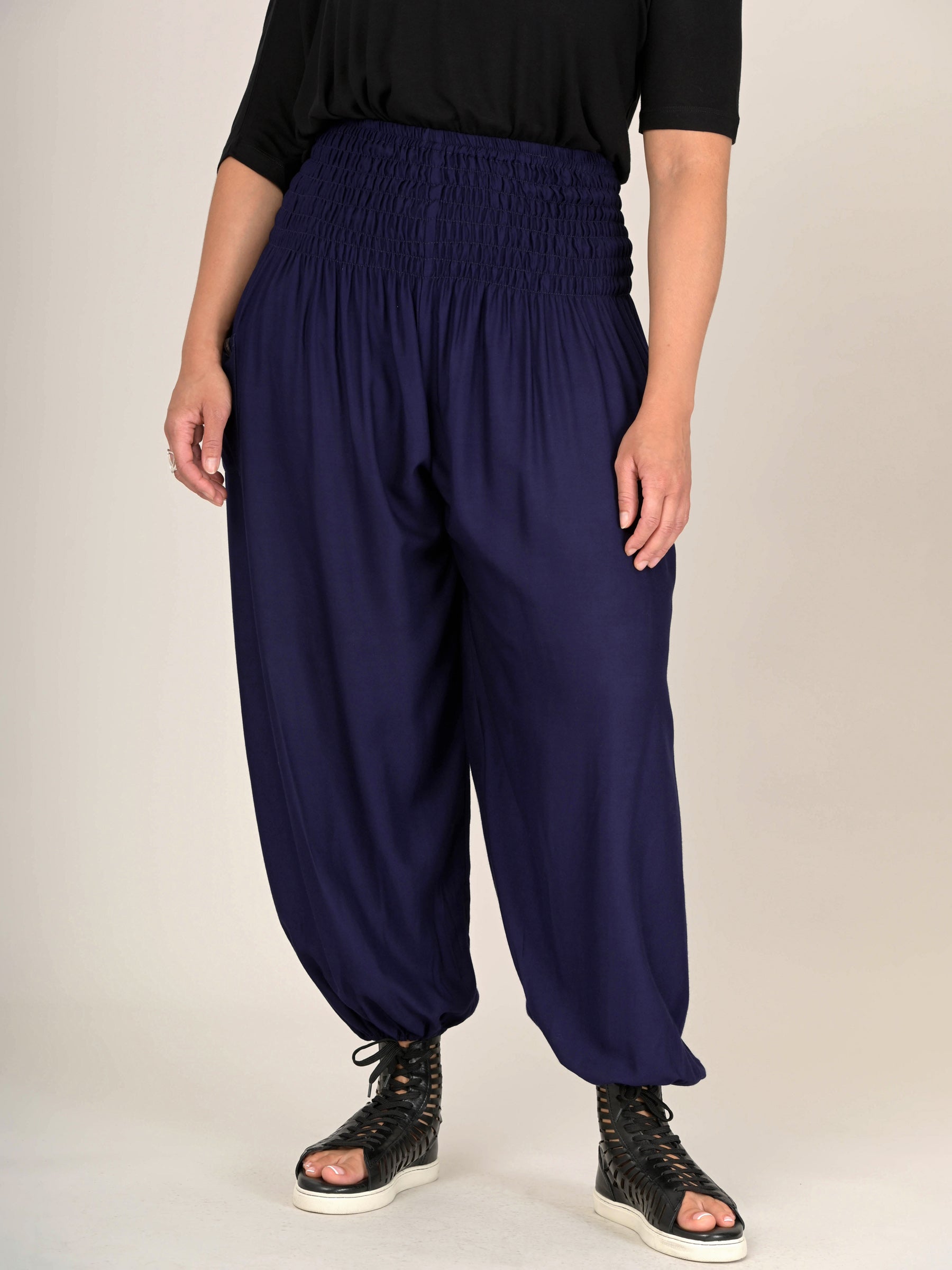 Harem Pants Original - Plain Colour High Crotch - Superior Rayon Fabric - Forgotten Tribes