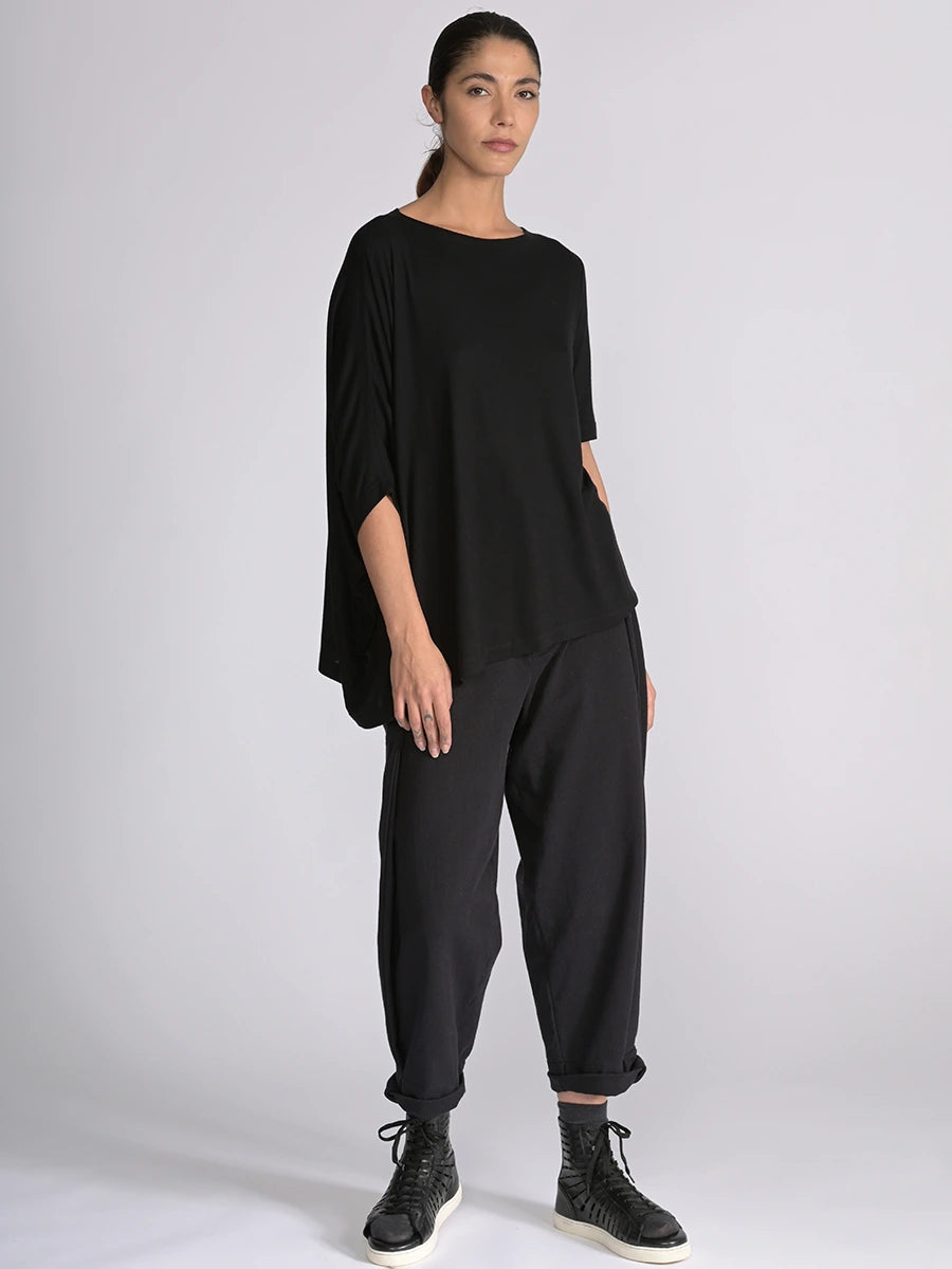 Short Sleeve Asymmetric Bamboo Jersey Top - Forgotten Tribes