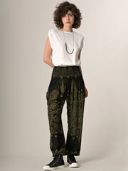 Feather Paisley Harem Pants - High Crotch - Forgotten Tribes