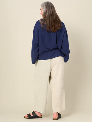 Aran - Hemp Organic Cotton Double Weave Wide Leg Trousers - Forgotten Tribes