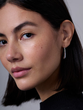 Sterling Silver Thread Through Droplet Earrings - Forgotten Tribes