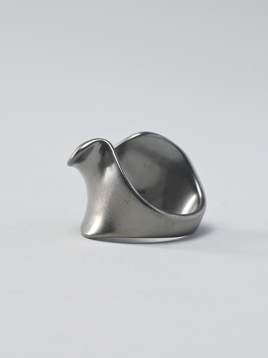 Open Wave Statement Ring - Matte Black - Forgotten Tribes