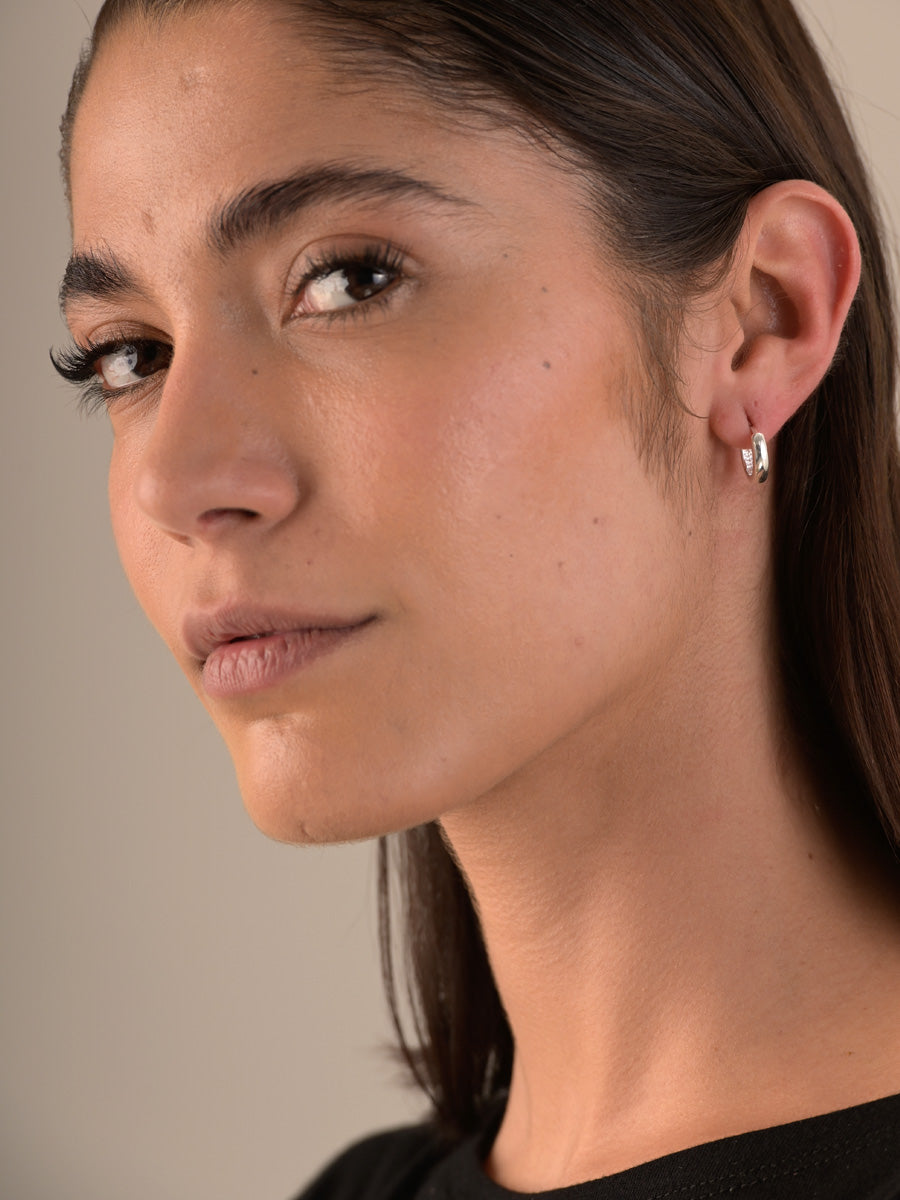 Sterling Silver Huggie Hoop Earrings - Forgotten Tribes