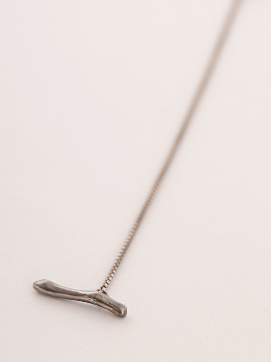 Lariat Necklace with Branch Pendant