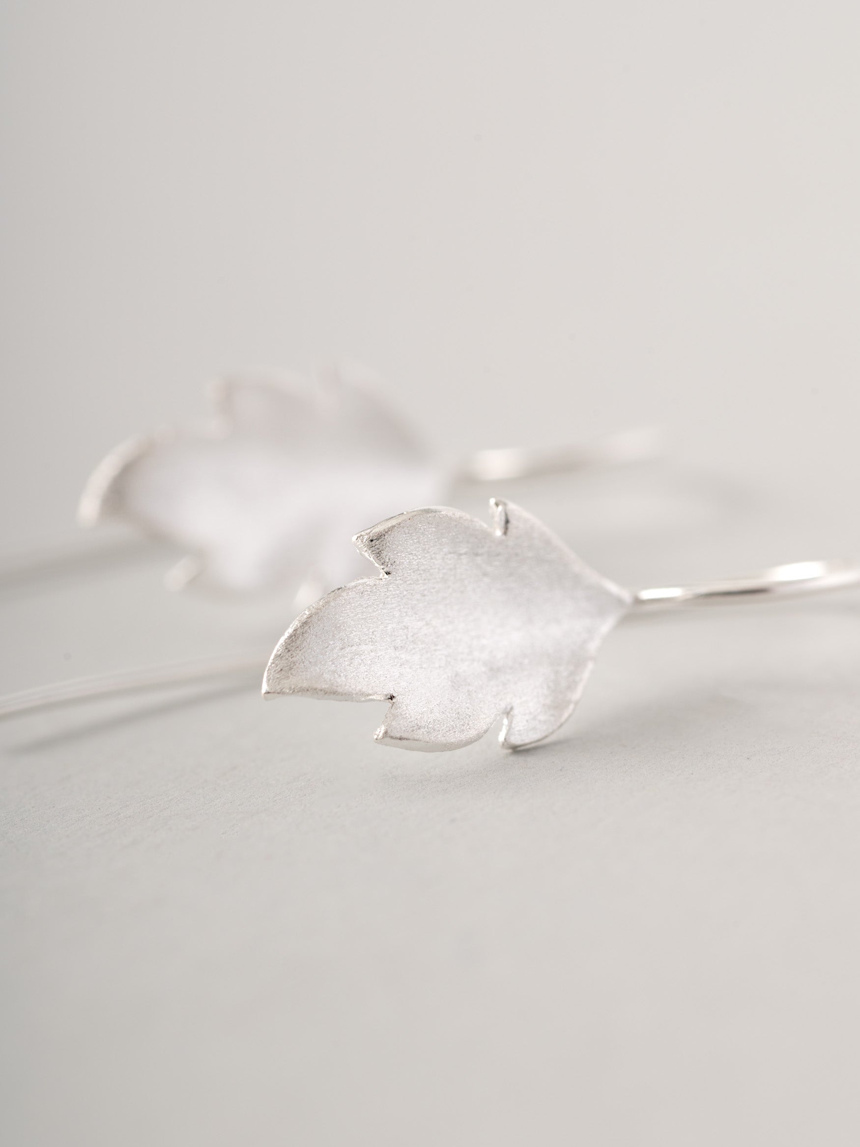 Sterling Silver Small Leaf Earrings