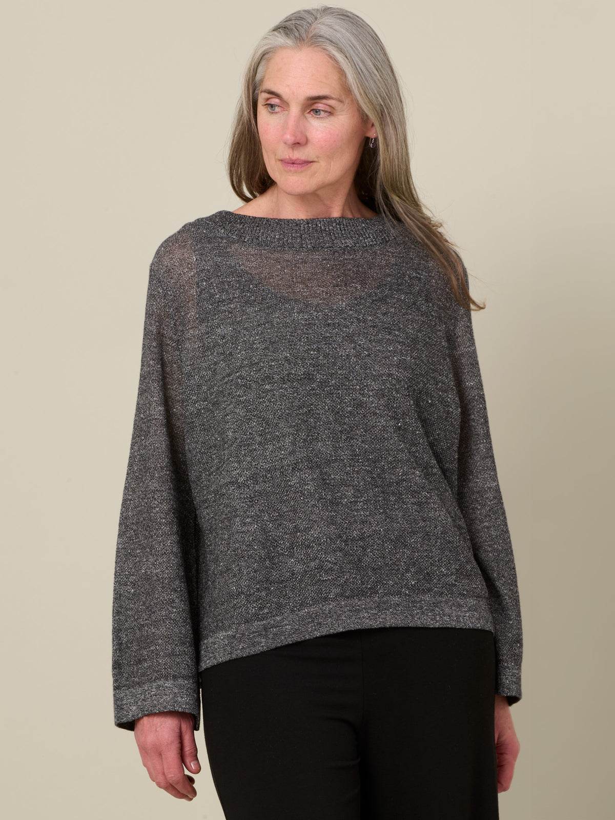 Hainan - Linen Cotton Honeycomb Stitch Knitted Long Sleeve Top - Forgotten Tribes