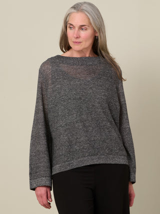 Hainan - Linen Cotton Honeycomb Stitch Knitted Long Sleeve Top - Forgotten Tribes