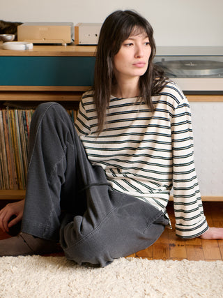 Yasai 2 - Hemp Organic Cotton Wide Sleeve T-shirt - Stripes - Forgotten Tribes