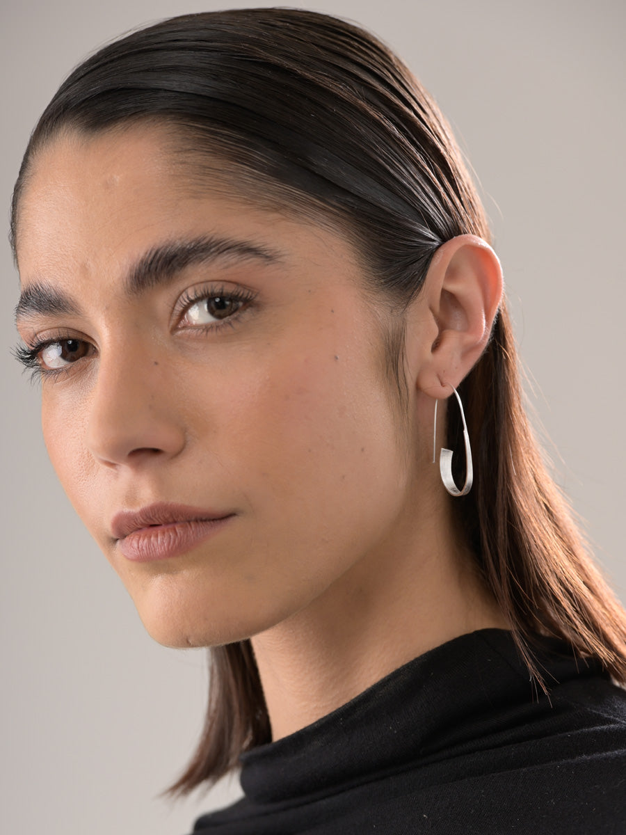 Sterling Silver Oval Hoop Earrings - Forgotten Tribes