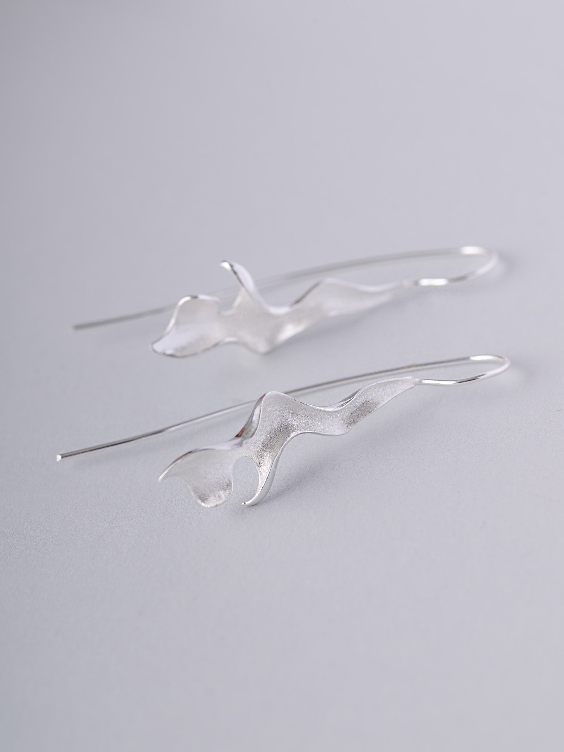 Mismatched Textured Silver Drop Earrings - Forgotten Tribes